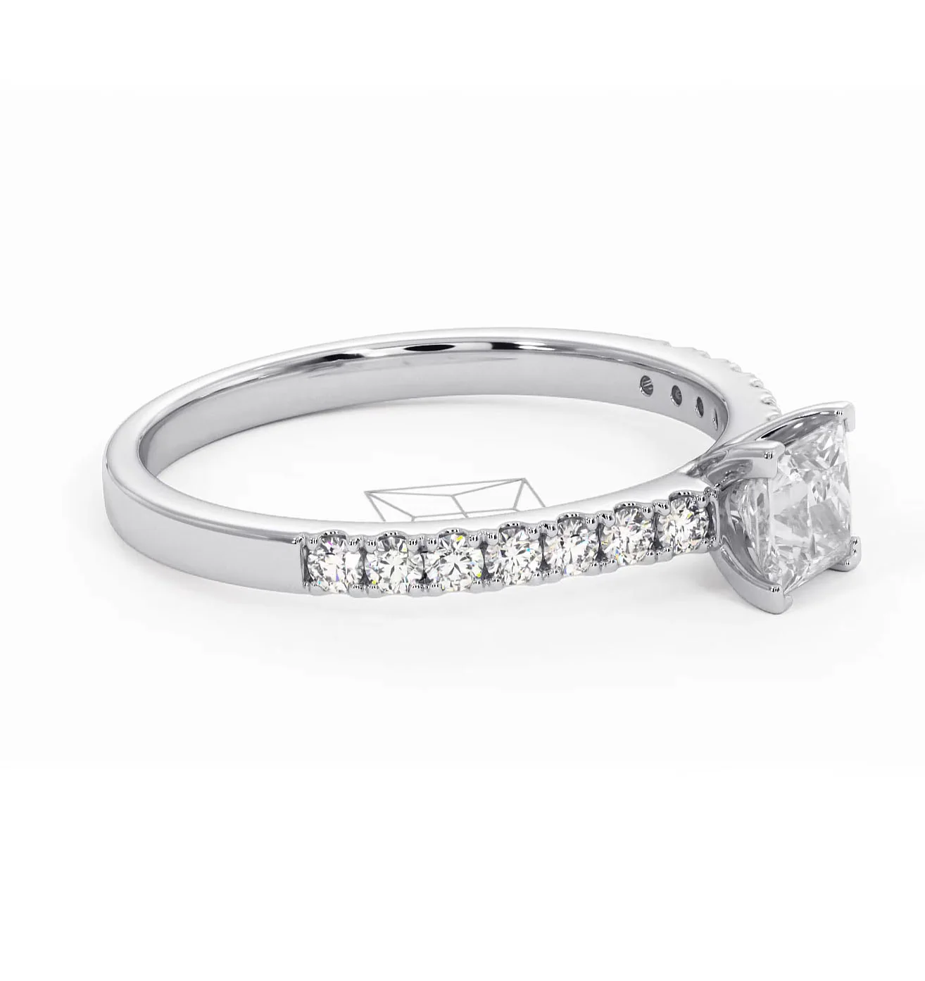 Katerina Princess Diamond Engagement Ring 18KW Gold 0.85ct G/VS1 - Image 73