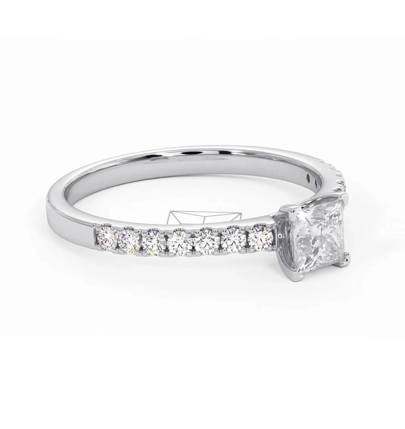 Katerina Princess Diamond Engagement Ring 18KW Gold 0.85ct G/VS1 - Image 77