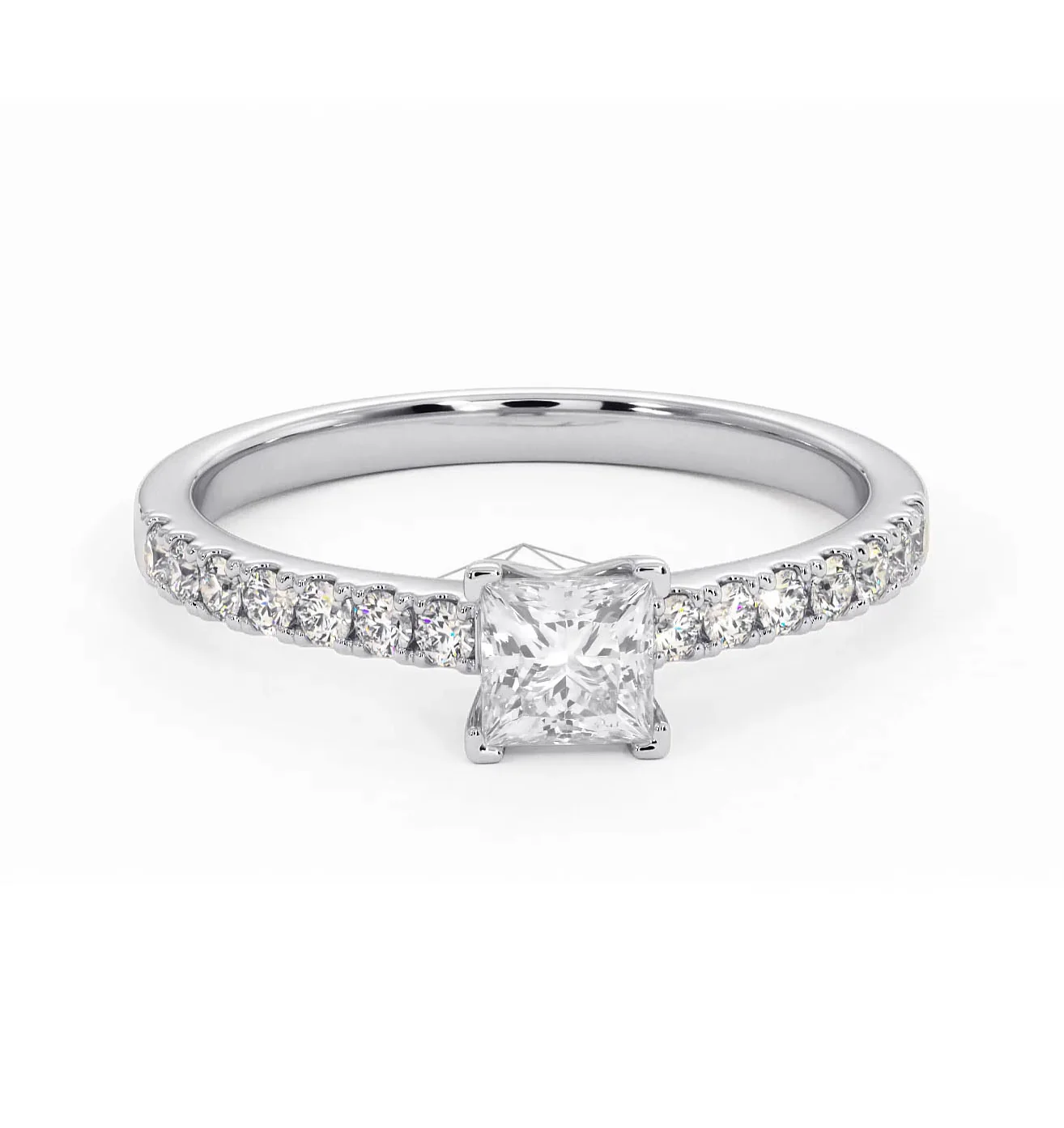 Katerina Princess Diamond Engagement Ring 18KW Gold 0.85ct G/VS1 - Image 85