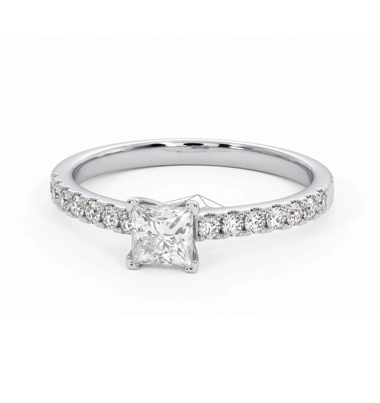 Katerina Princess Diamond Engagement Ring Platinum 0.85ct G/SI2 - Image 10