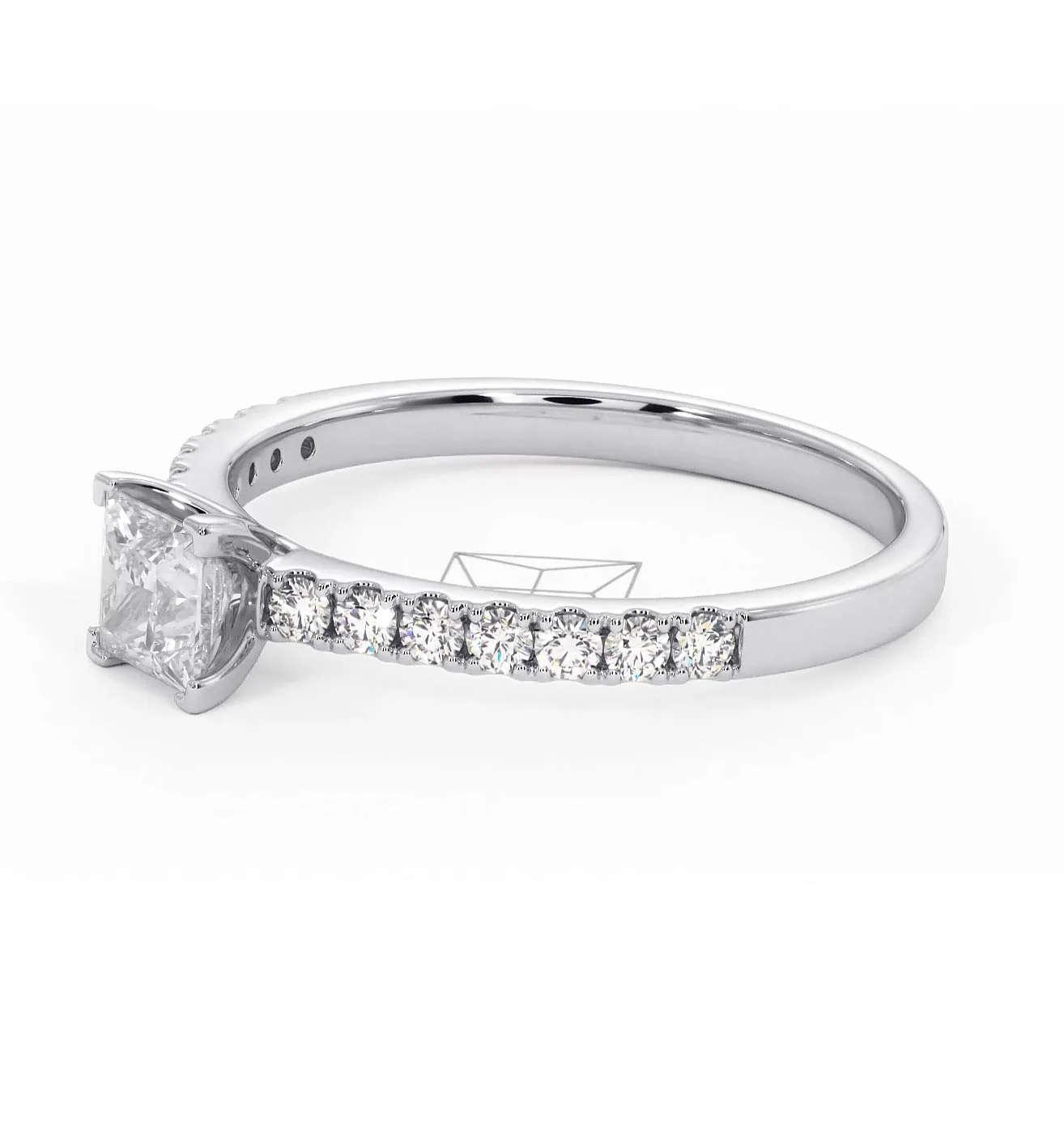 Katerina Princess Diamond Engagement Ring Platinum 0.85ct G/SI2 - Image 100