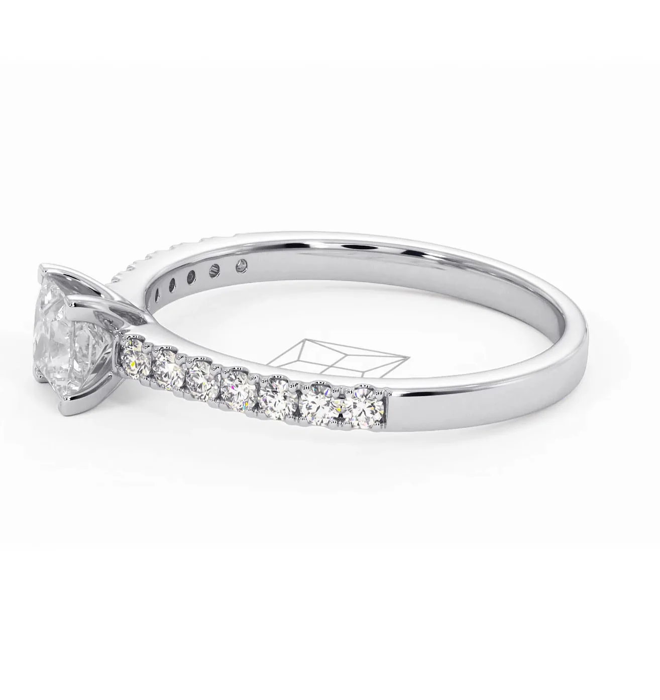 Katerina Princess Diamond Engagement Ring Platinum 0.85ct G/SI2 - Image 104
