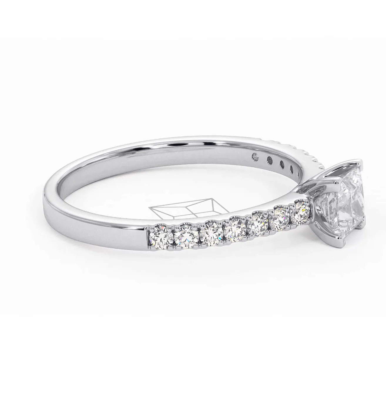 Katerina Princess Diamond Engagement Ring Platinum 0.85ct G/SI2 - Image 153