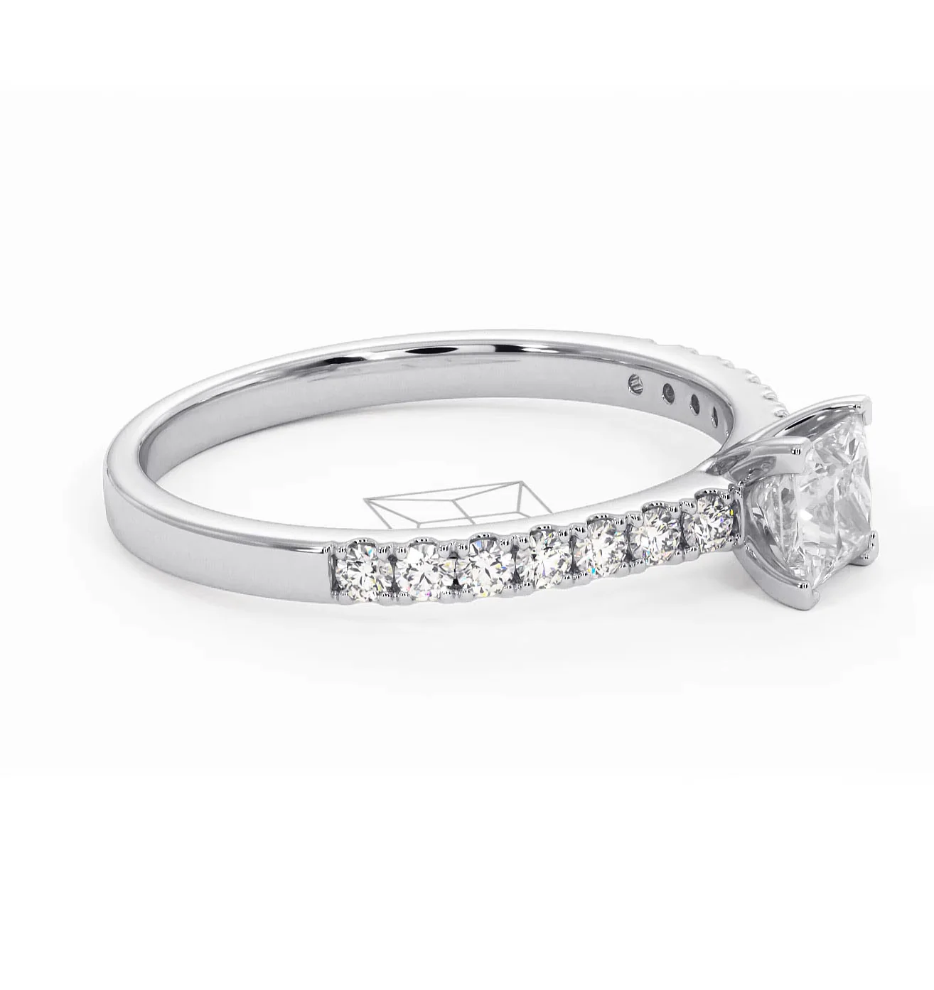 Katerina Princess Diamond Engagement Ring Platinum 0.85ct G/SI2 - Image 154