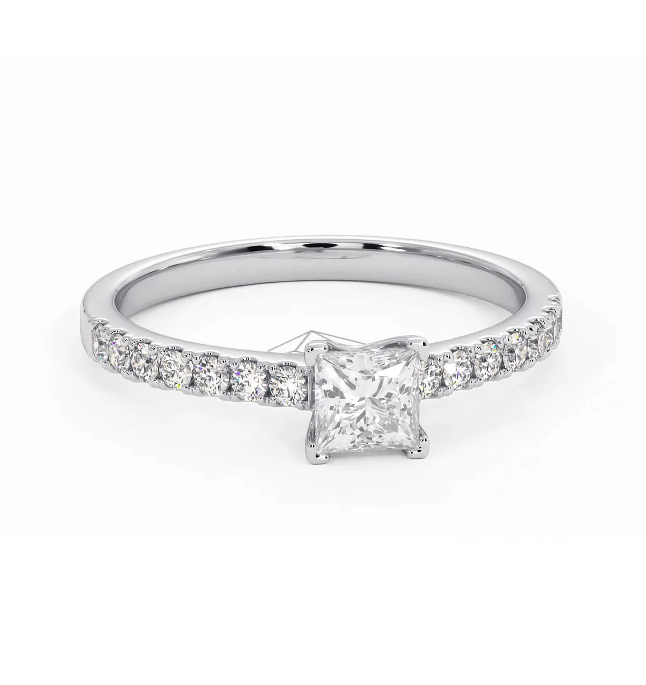 Katerina Princess Diamond Engagement Ring Platinum 0.85ct G/SI2 - Image 166
