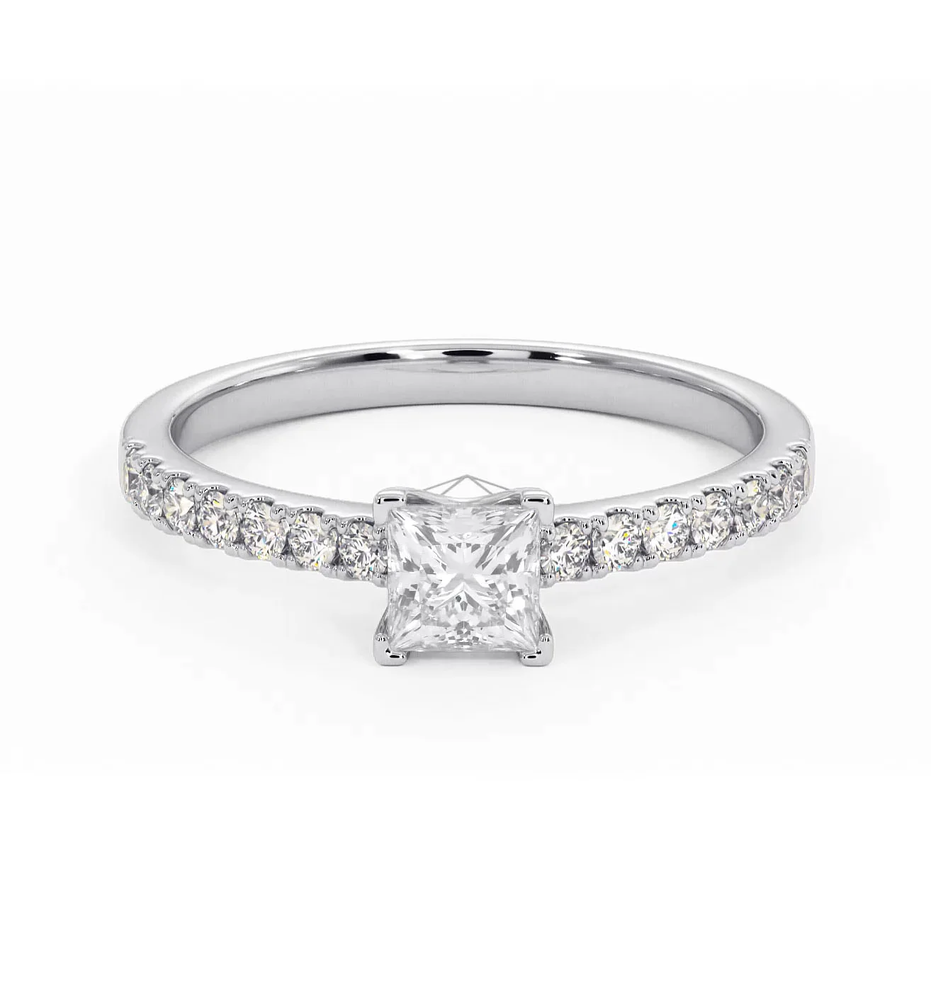 Katerina Princess Diamond Engagement Ring Platinum 0.85ct G/SI2 - Image 8