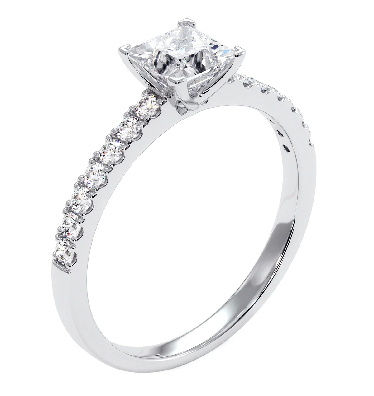Katerina GIA Princess Diamond Engagement Ring Platinum 1.15ct G/SI1 - Image 4
