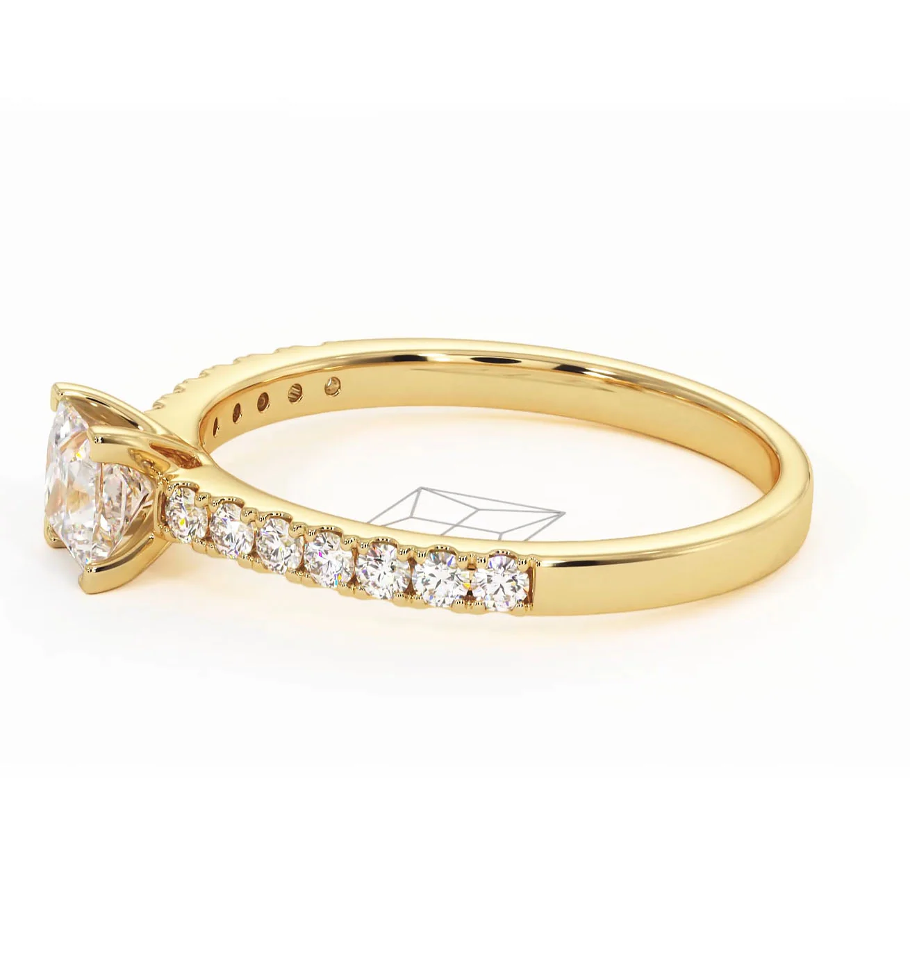 Katerina Lab Princess Diamond Engagement Ring 18K Gold 0.85ct F/VS1 - Image 104