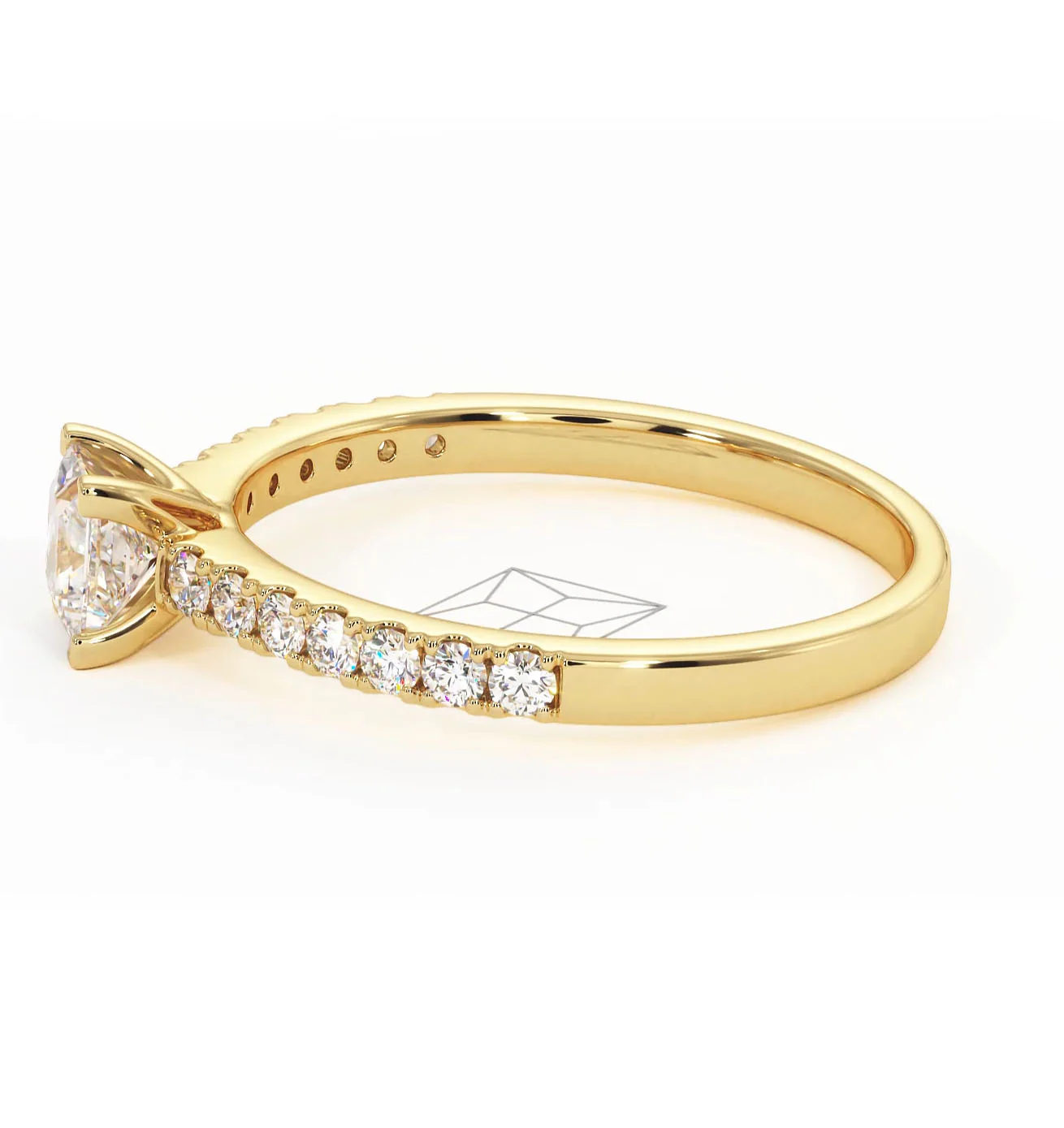 Katerina Lab Princess Diamond Engagement Ring 18K Gold 0.85ct F/VS1 - Image 106