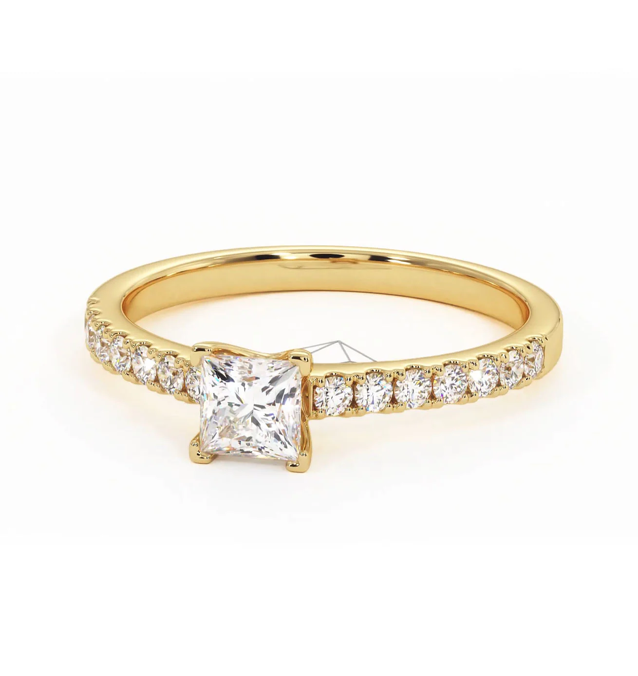 Katerina Lab Princess Diamond Engagement Ring 18K Gold 0.85ct F/VS1 - Image 11