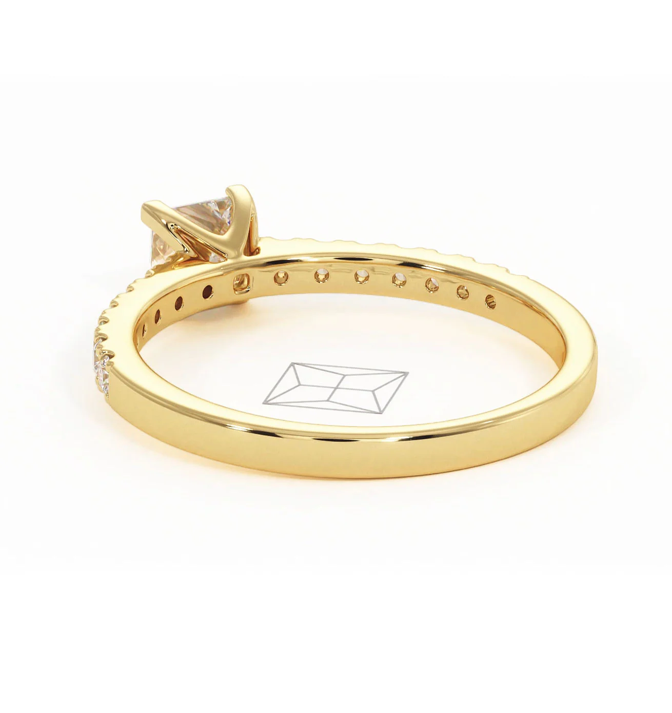 Katerina Lab Princess Diamond Engagement Ring 18K Gold 0.85ct F/VS1 - Image 121