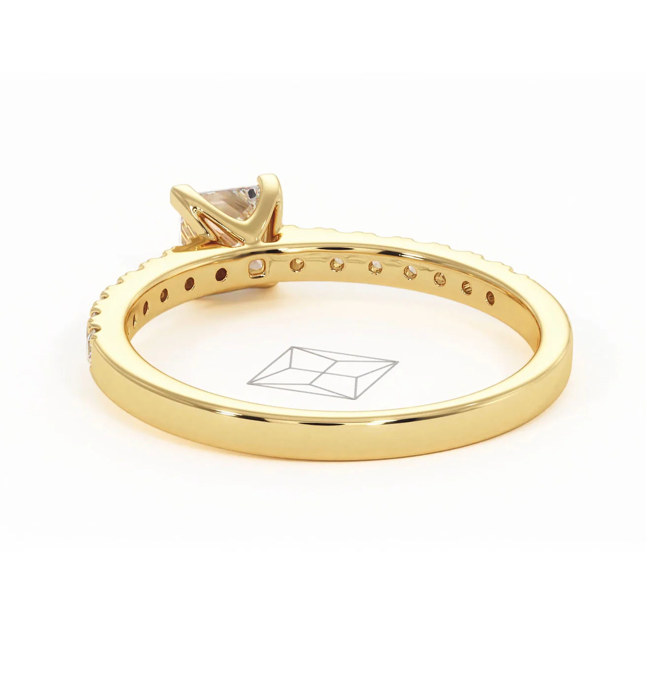 Katerina Lab Princess Diamond Engagement Ring 18K Gold 0.85ct F/VS1 - Image 123