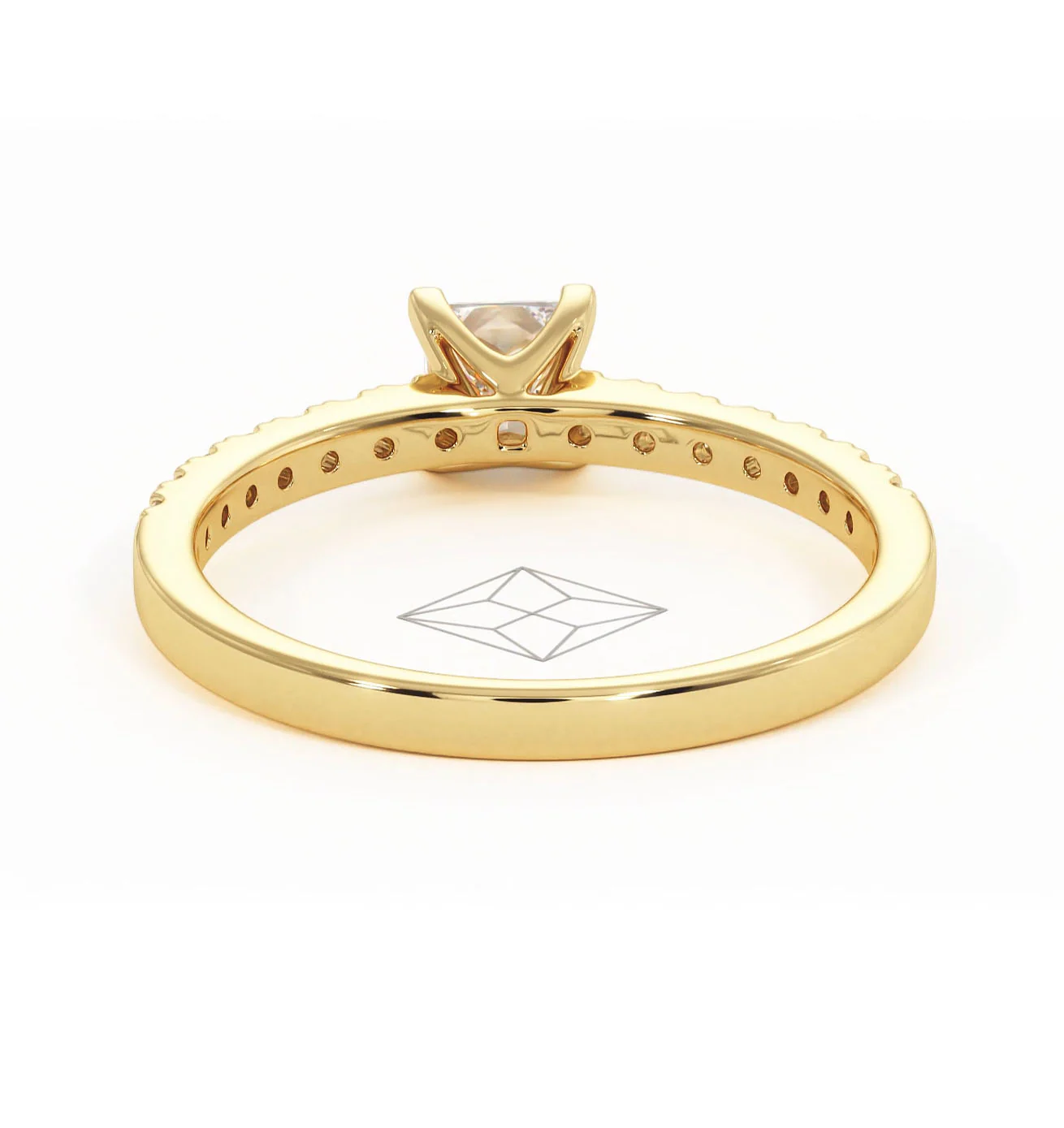 Katerina Lab Princess Diamond Engagement Ring 18K Gold 0.85ct F/VS1 - Image 127