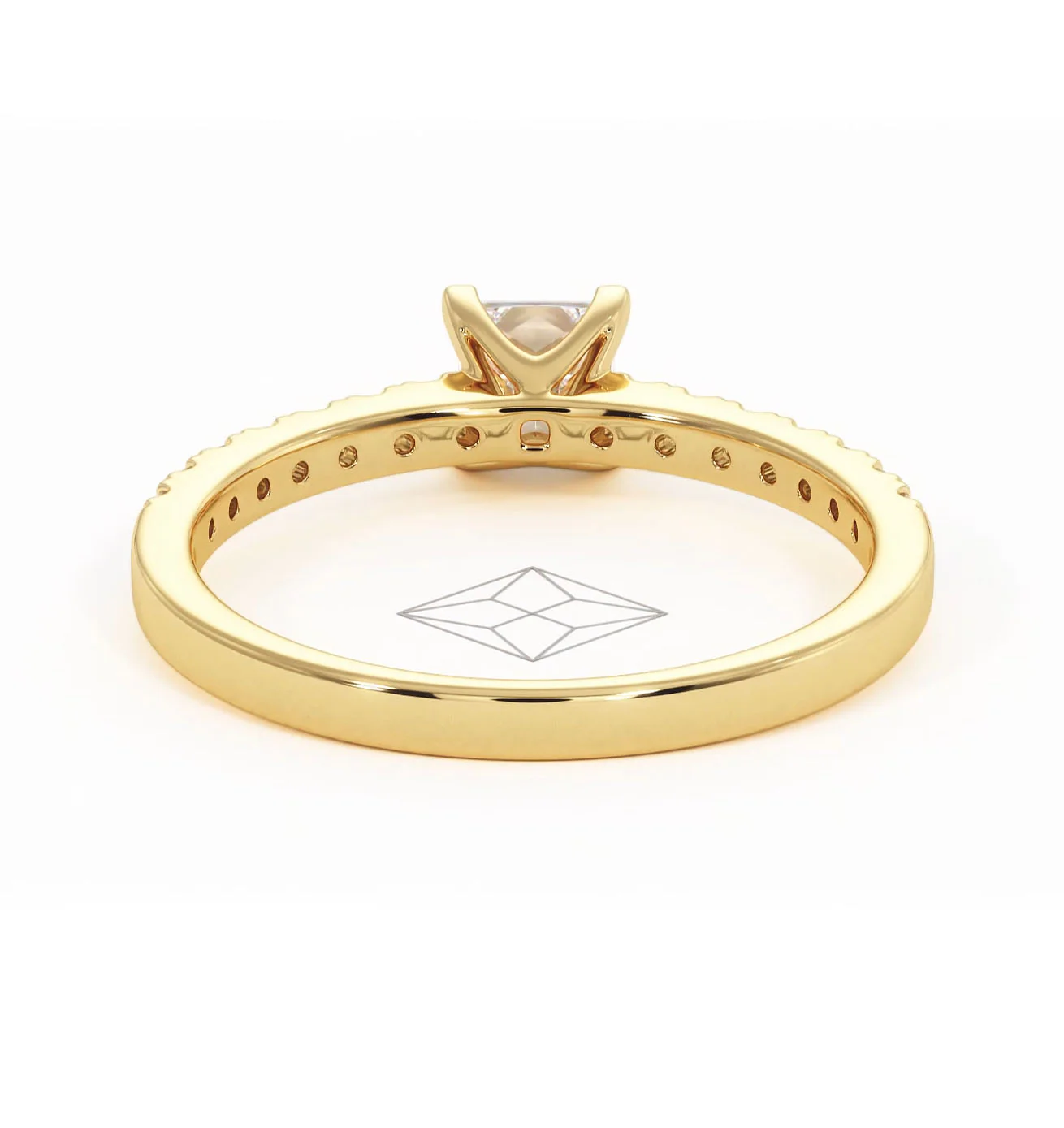 Katerina Lab Princess Diamond Engagement Ring 18K Gold 0.85ct F/VS1 - Image 128