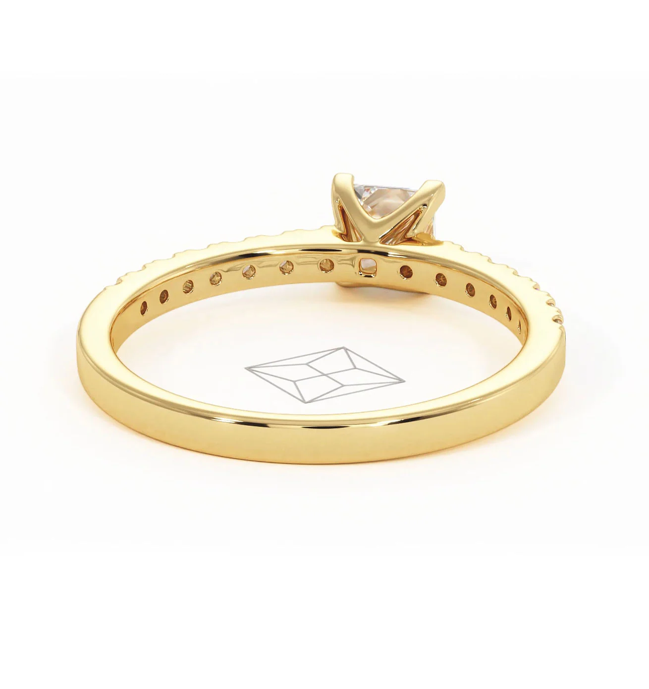 Katerina Lab Princess Diamond Engagement Ring 18K Gold 0.85ct F/VS1 - Image 131