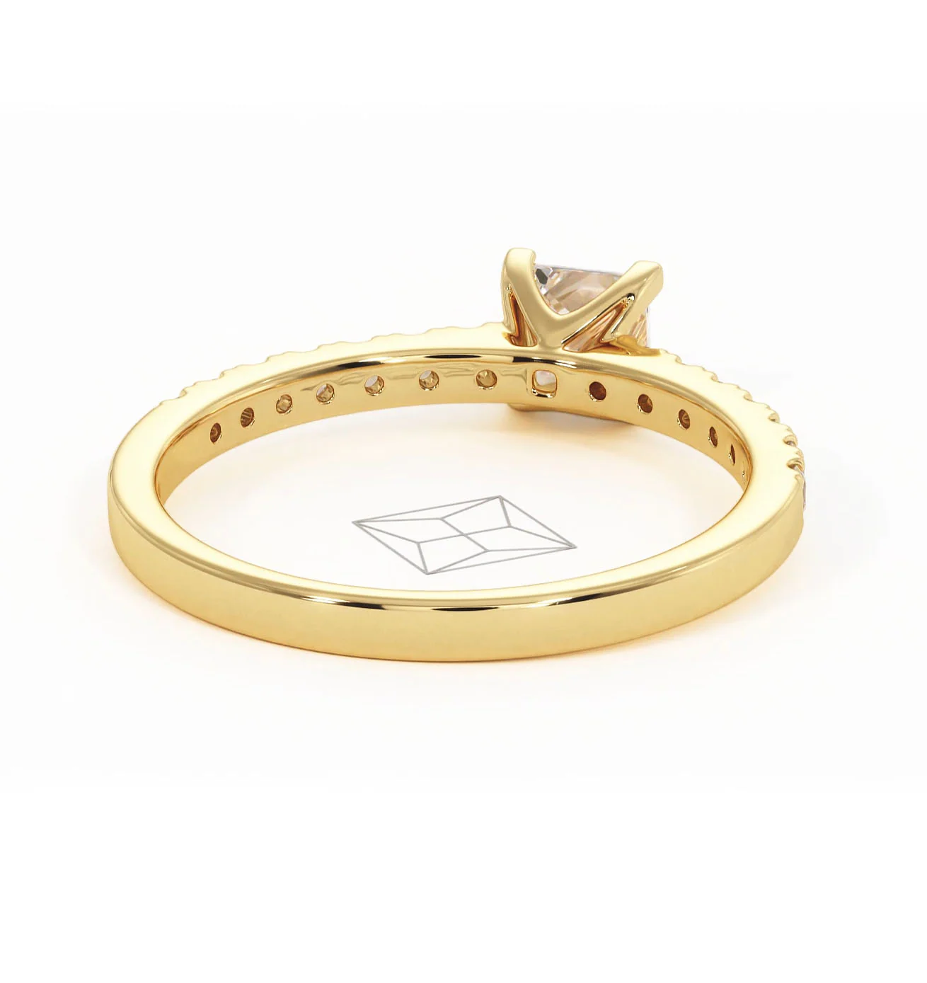 Katerina Lab Princess Diamond Engagement Ring 18K Gold 0.85ct F/VS1 - Image 132