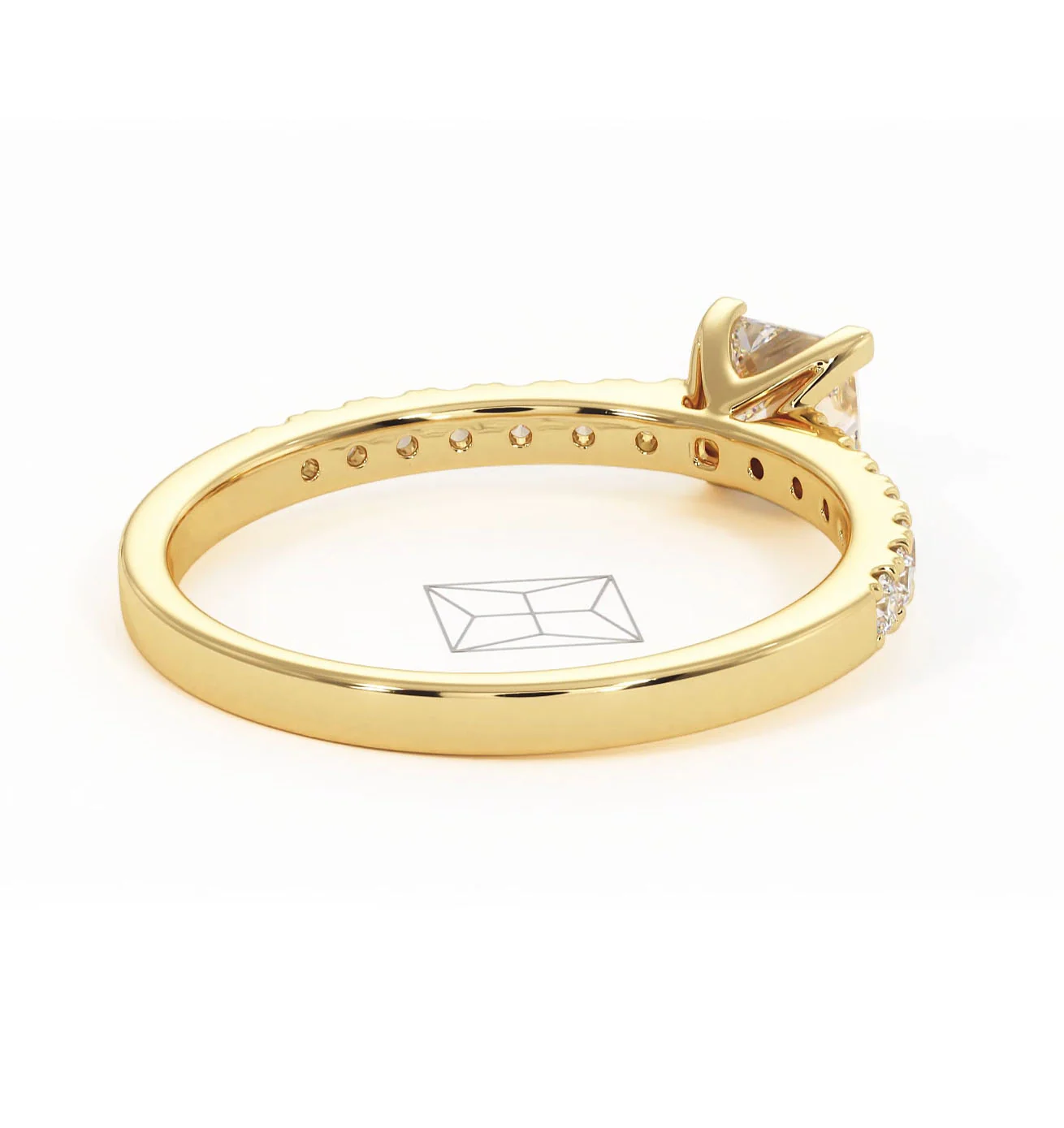 Katerina Lab Princess Diamond Engagement Ring 18K Gold 0.85ct F/VS1 - Image 136