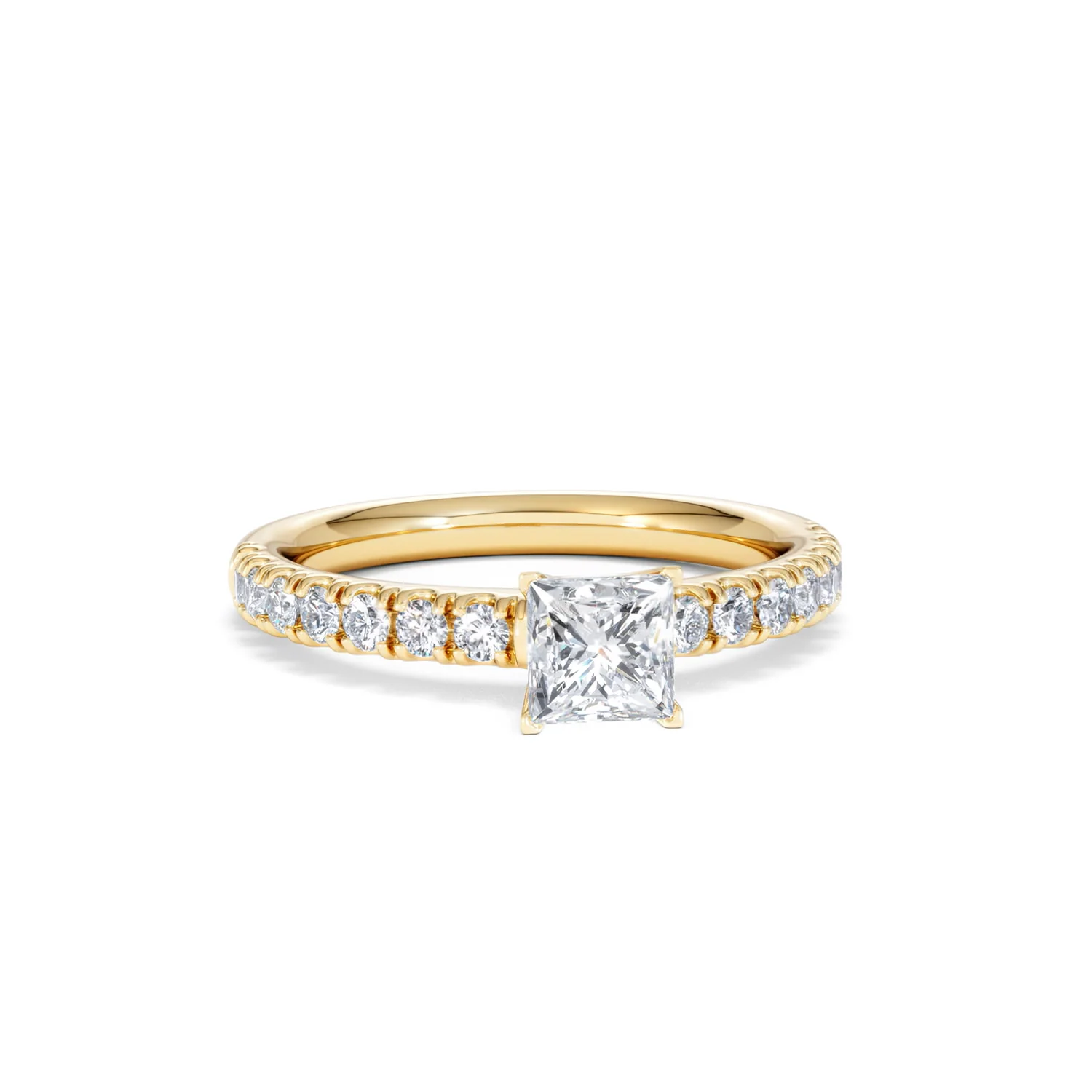 Katerina Lab Princess Diamond Engagement Ring 18K Gold 0.85ct F/VS1 - Image 14