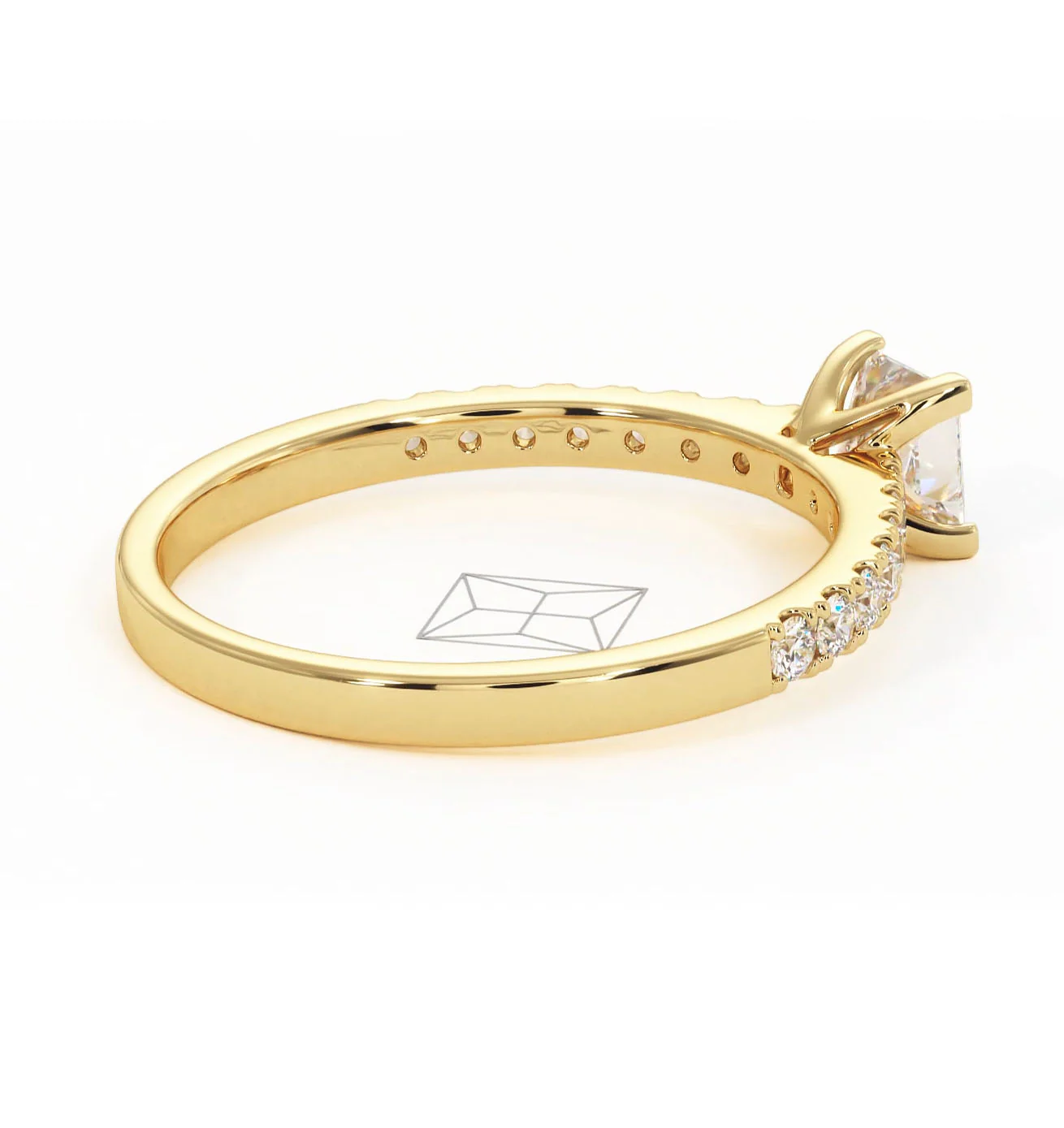 Katerina Lab Princess Diamond Engagement Ring 18K Gold 0.85ct F/VS1 - Image 141