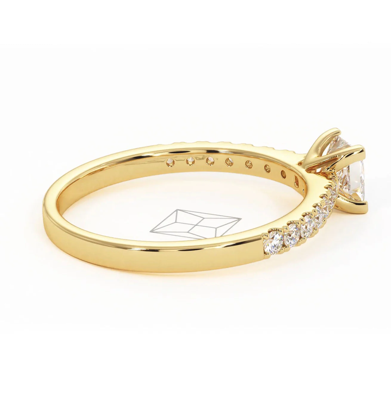 Katerina Lab Princess Diamond Engagement Ring 18K Gold 0.85ct F/VS1 - Image 143