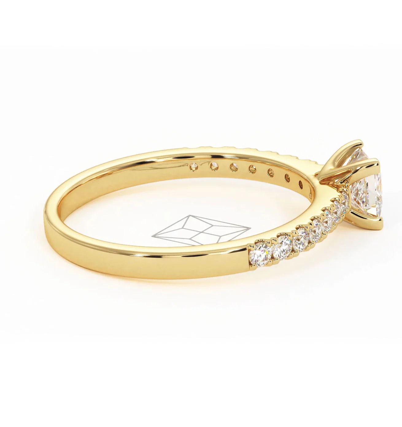Katerina Lab Princess Diamond Engagement Ring 18K Gold 0.85ct F/VS1 - Image 145