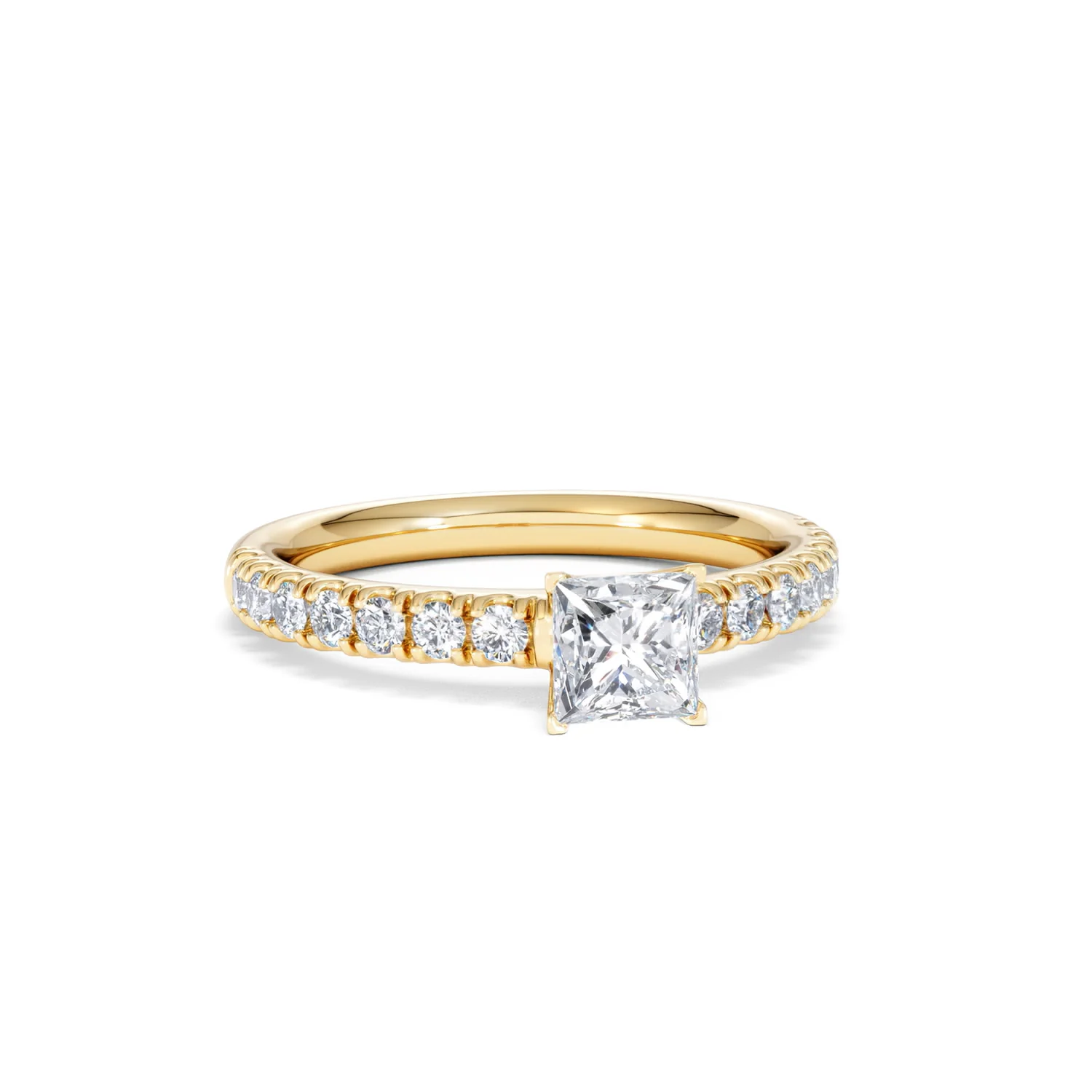 Katerina Lab Princess Diamond Engagement Ring 18K Gold 0.85ct F/VS1 - Image 15