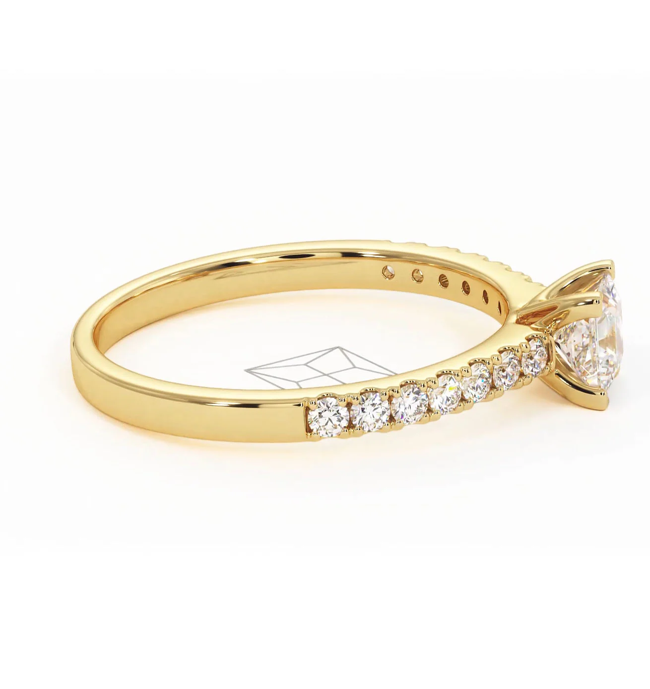 Katerina Lab Princess Diamond Engagement Ring 18K Gold 0.85ct F/VS1 - Image 150