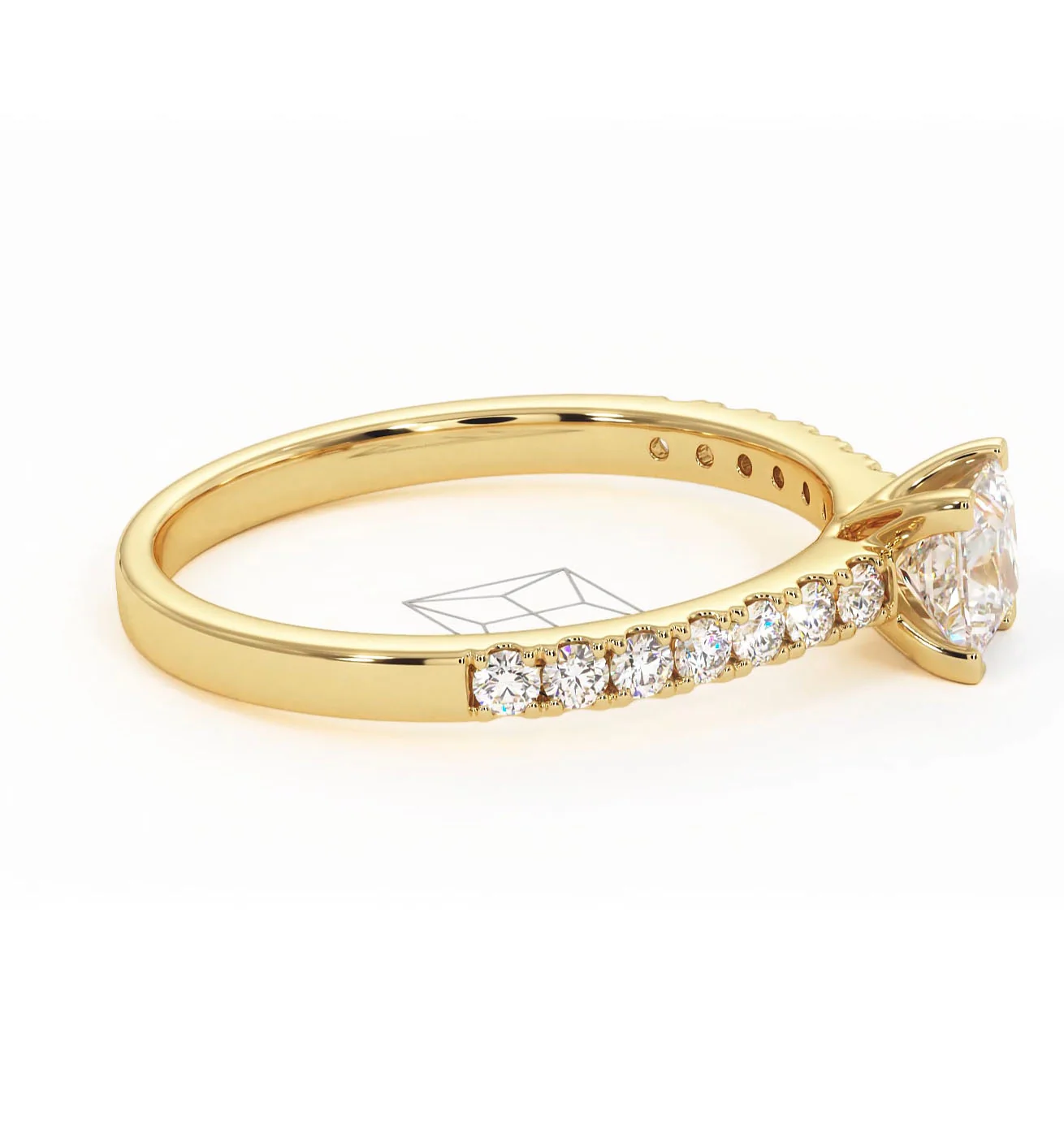 Katerina Lab Princess Diamond Engagement Ring 18K Gold 0.85ct F/VS1 - Image 151