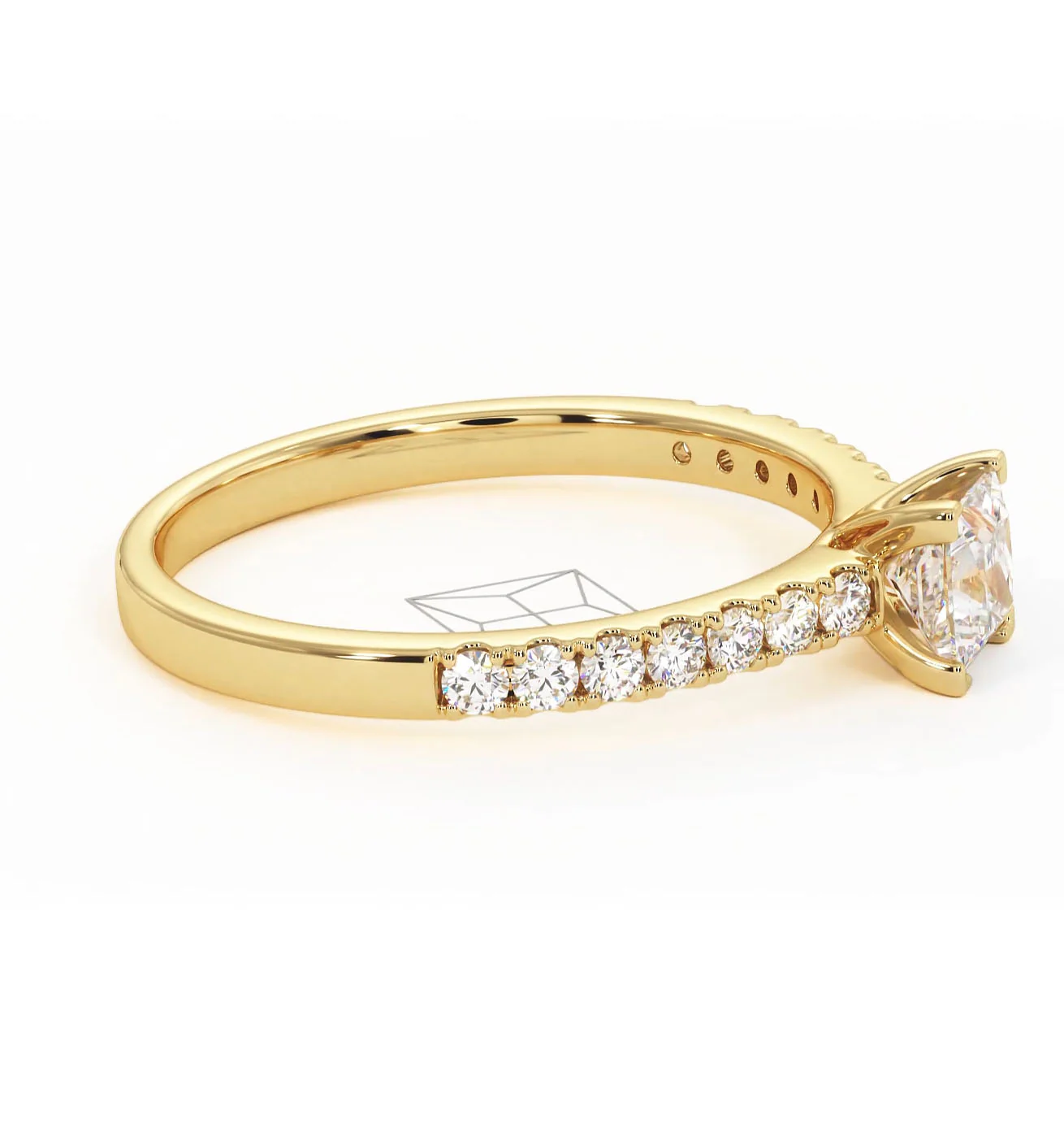 Katerina Lab Princess Diamond Engagement Ring 18K Gold 0.85ct F/VS1 - Image 152