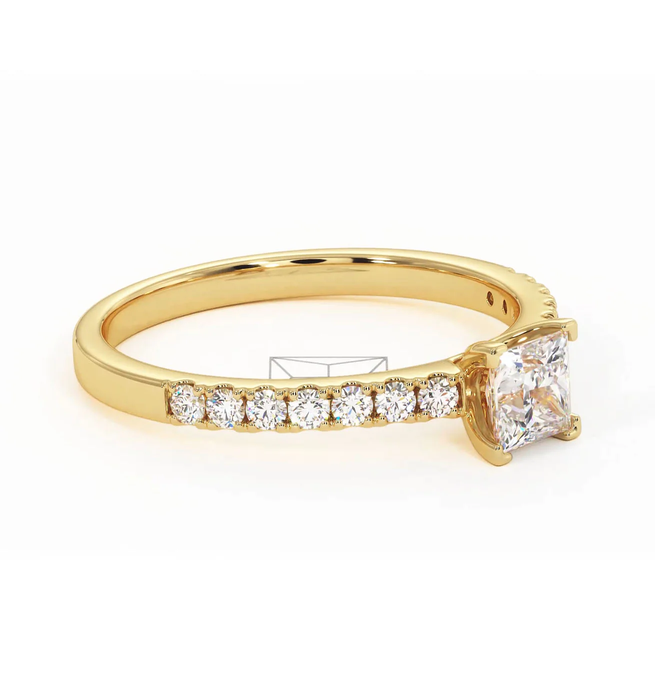 Katerina Lab Princess Diamond Engagement Ring 18K Gold 0.85ct F/VS1 - Image 158