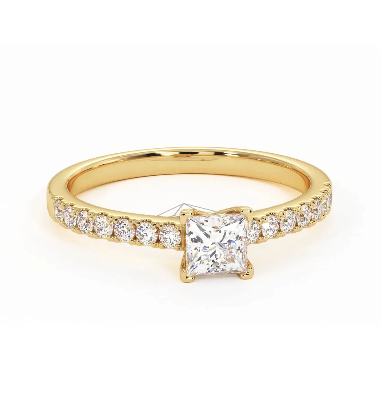 Katerina Lab Princess Diamond Engagement Ring 18K Gold 0.85ct F/VS1 - Image 166