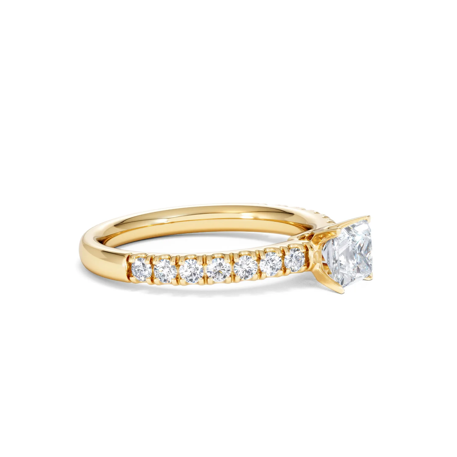Katerina Lab Princess Diamond Engagement Ring 18K Gold 0.85ct F/VS1 - Image 25