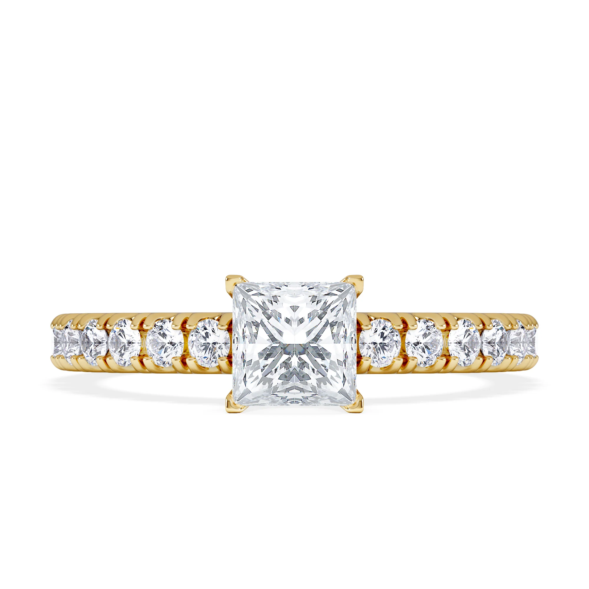 Katerina Lab Princess Diamond Engagement Ring 18K Gold 0.85ct F/VS1 - Image 6