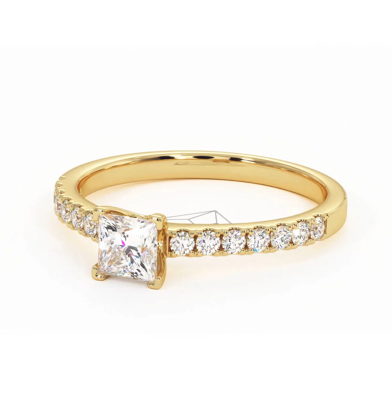 Katerina Lab Princess Diamond Engagement Ring 18K Gold 0.85ct F/VS1 - Image 93
