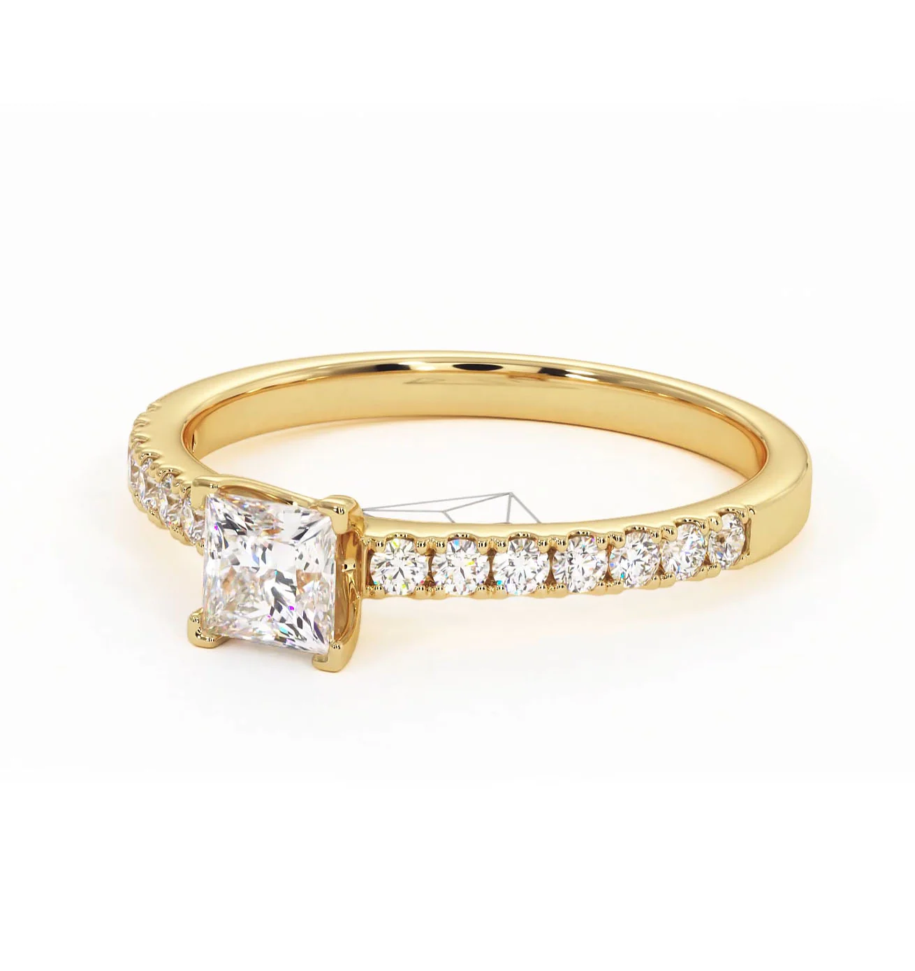 Katerina Lab Princess Diamond Engagement Ring 18K Gold 0.85ct F/VS1 - Image 94