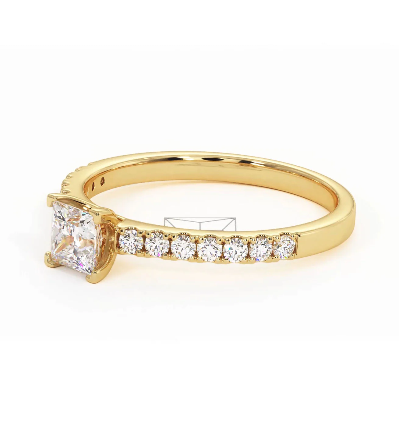 Katerina Lab Princess Diamond Engagement Ring 18K Gold 0.85ct F/VS1 - Image 98