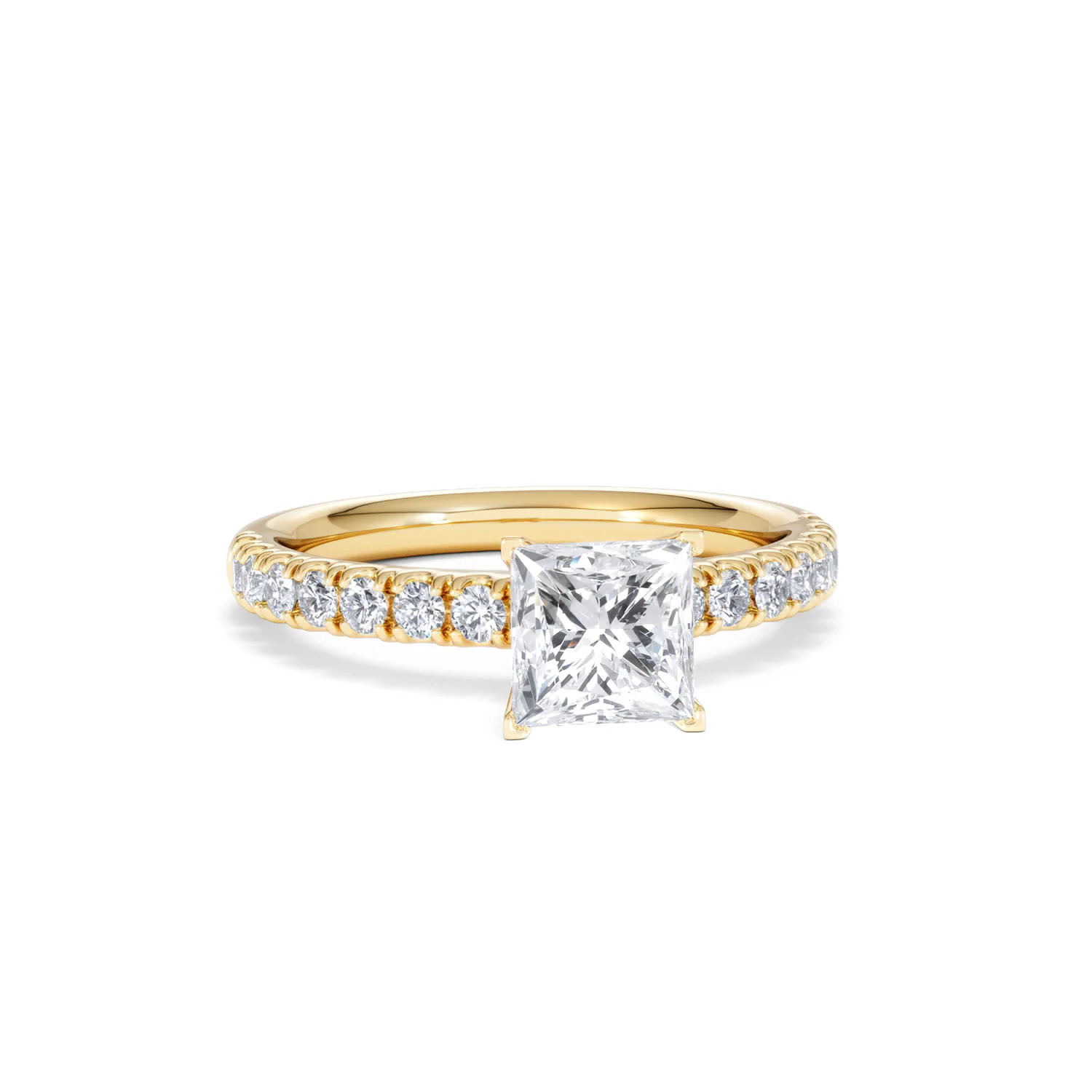 Katerina Lab Princess Diamond Engagement Ring 18K Gold 1.55ct F/VS1 - Image 10