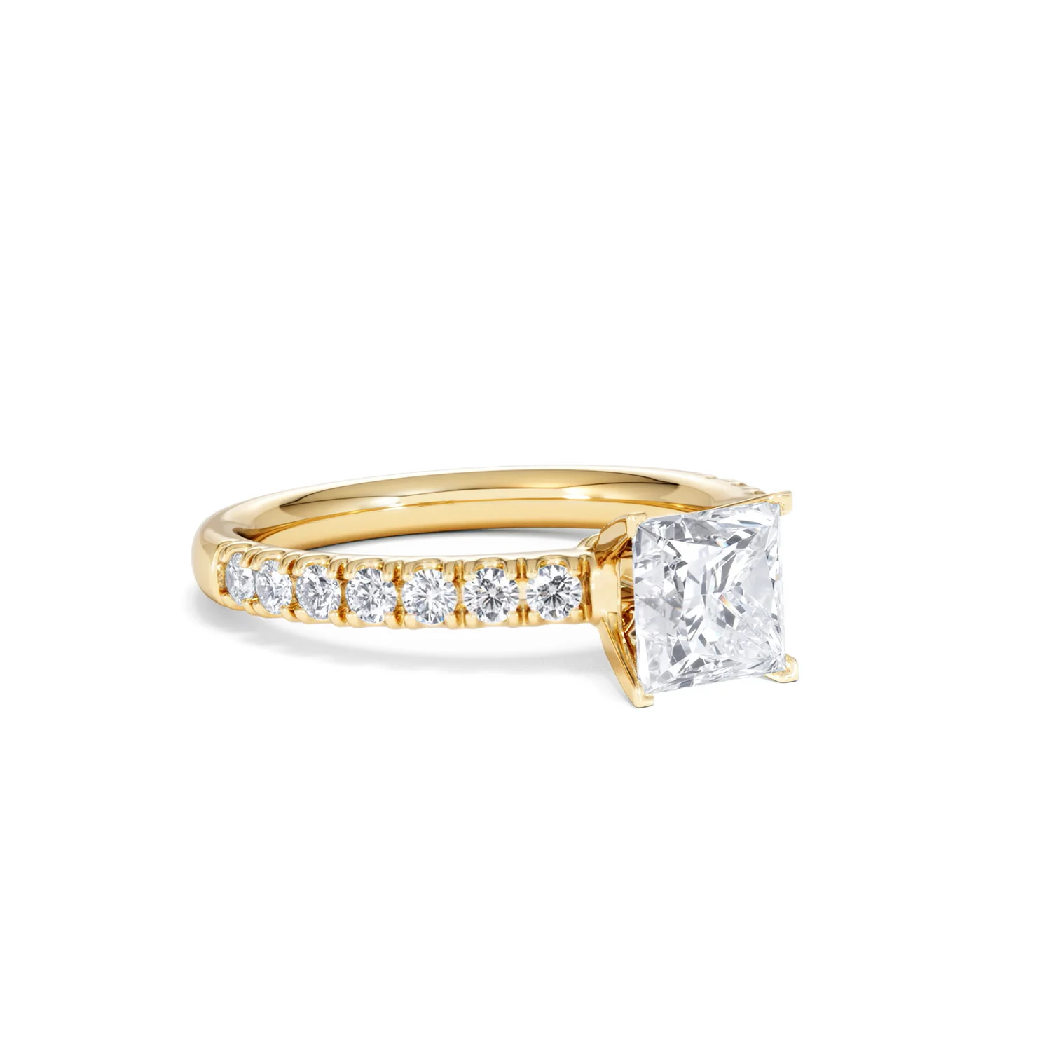 Katerina Lab Princess Diamond Engagement Ring 18K Gold 1.55ct F/VS1 - Image 15