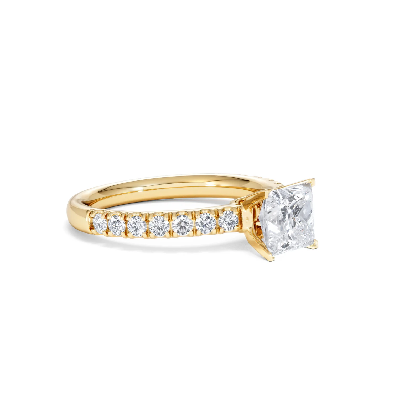 Katerina Lab Princess Diamond Engagement Ring 18K Gold 1.55ct F/VS1 - Image 18
