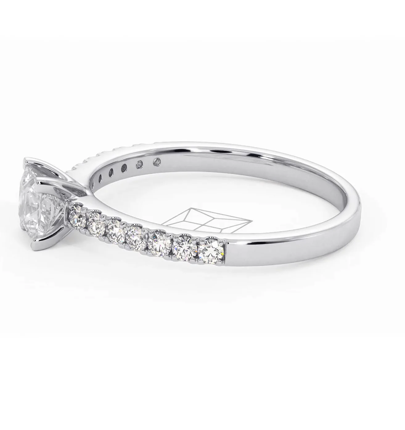 Katerina Lab Princess Diamond Engagement Ring 18KW Gold 0.85ct F/VS1 - Image 105