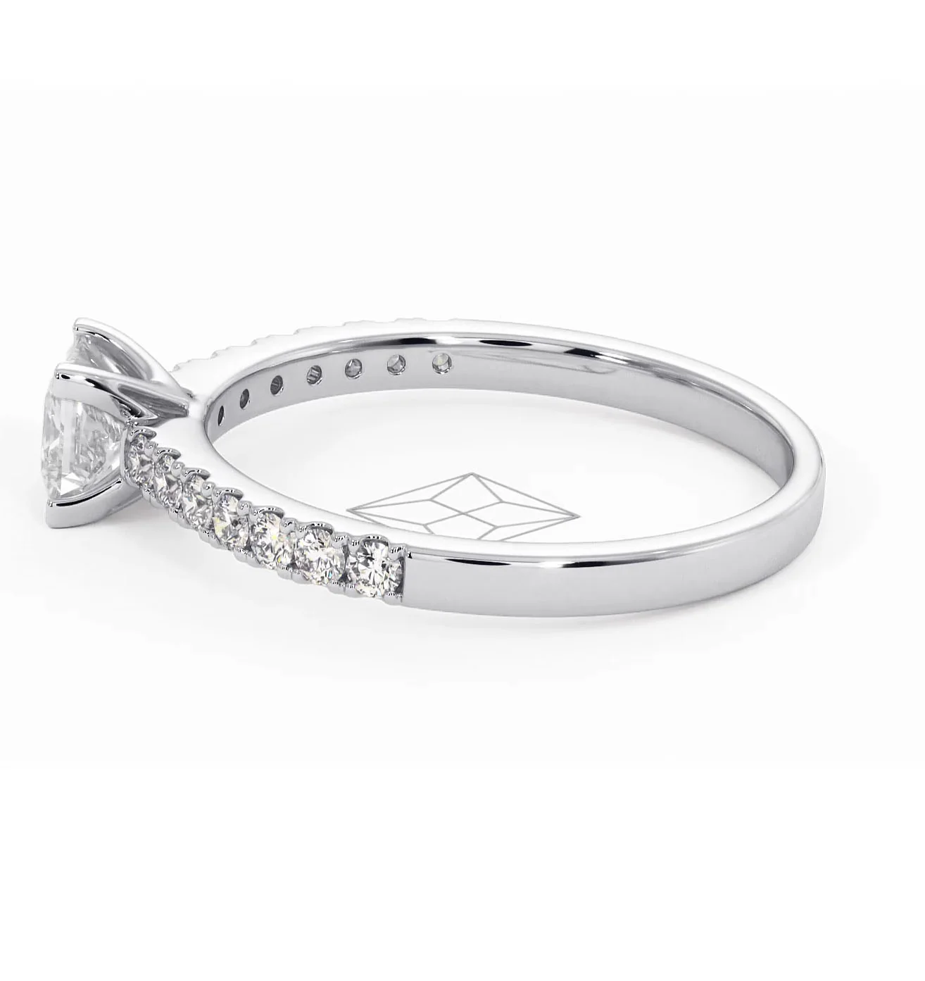Katerina Lab Princess Diamond Engagement Ring 18KW Gold 0.85ct F/VS1 - Image 109