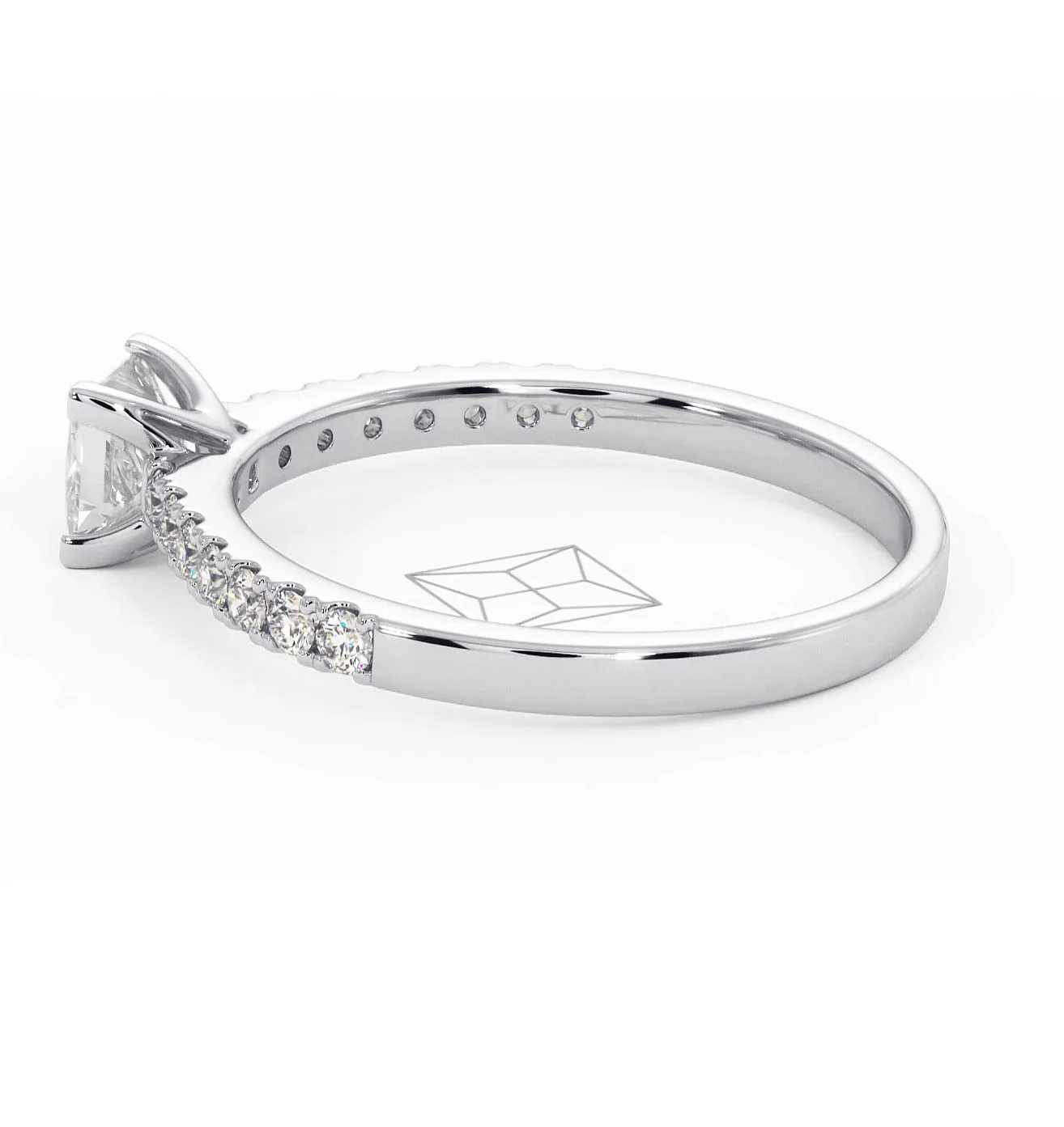 Katerina Lab Princess Diamond Engagement Ring 18KW Gold 0.85ct F/VS1 - Image 112