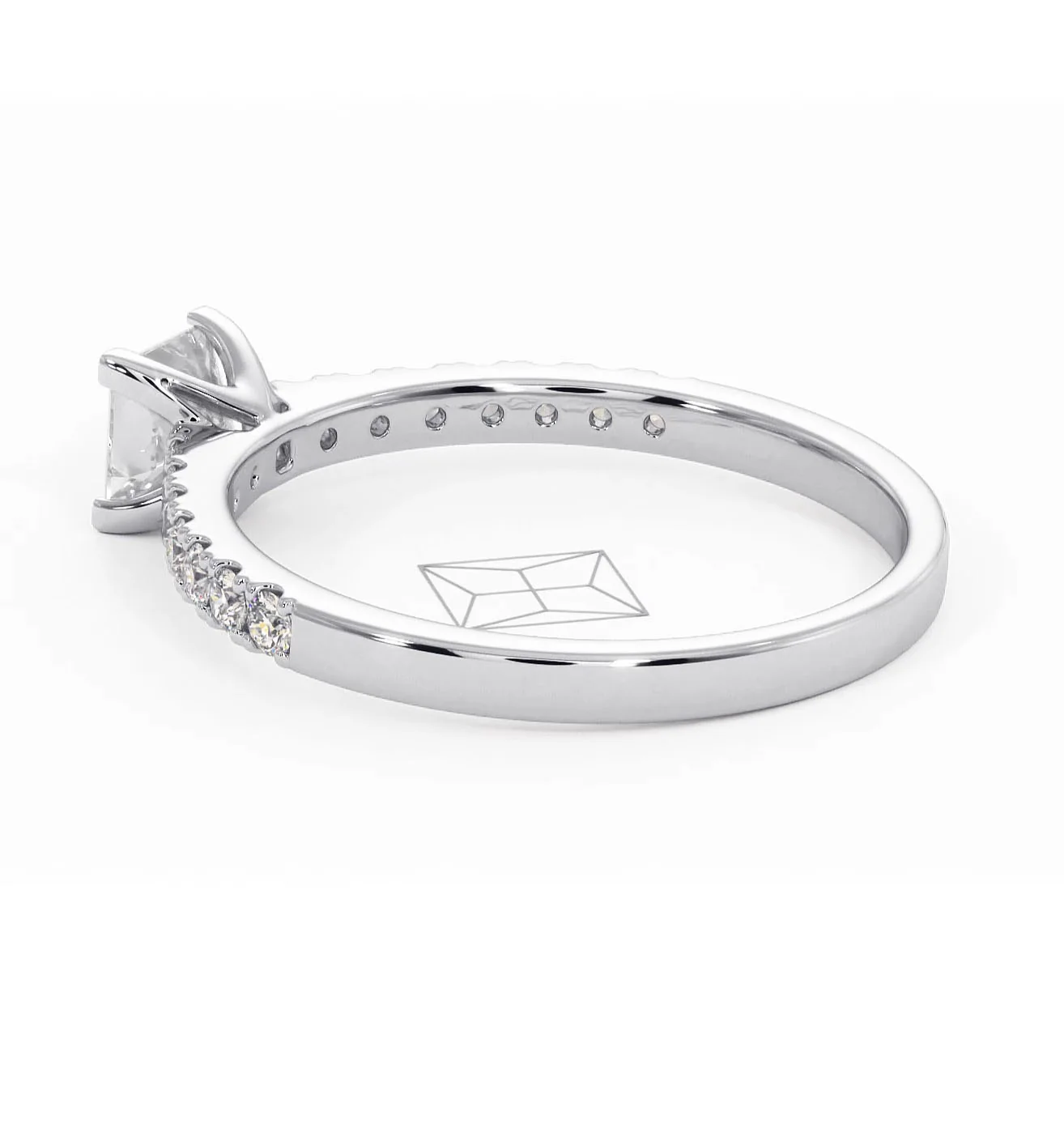 Katerina Lab Princess Diamond Engagement Ring 18KW Gold 0.85ct F/VS1 - Image 115