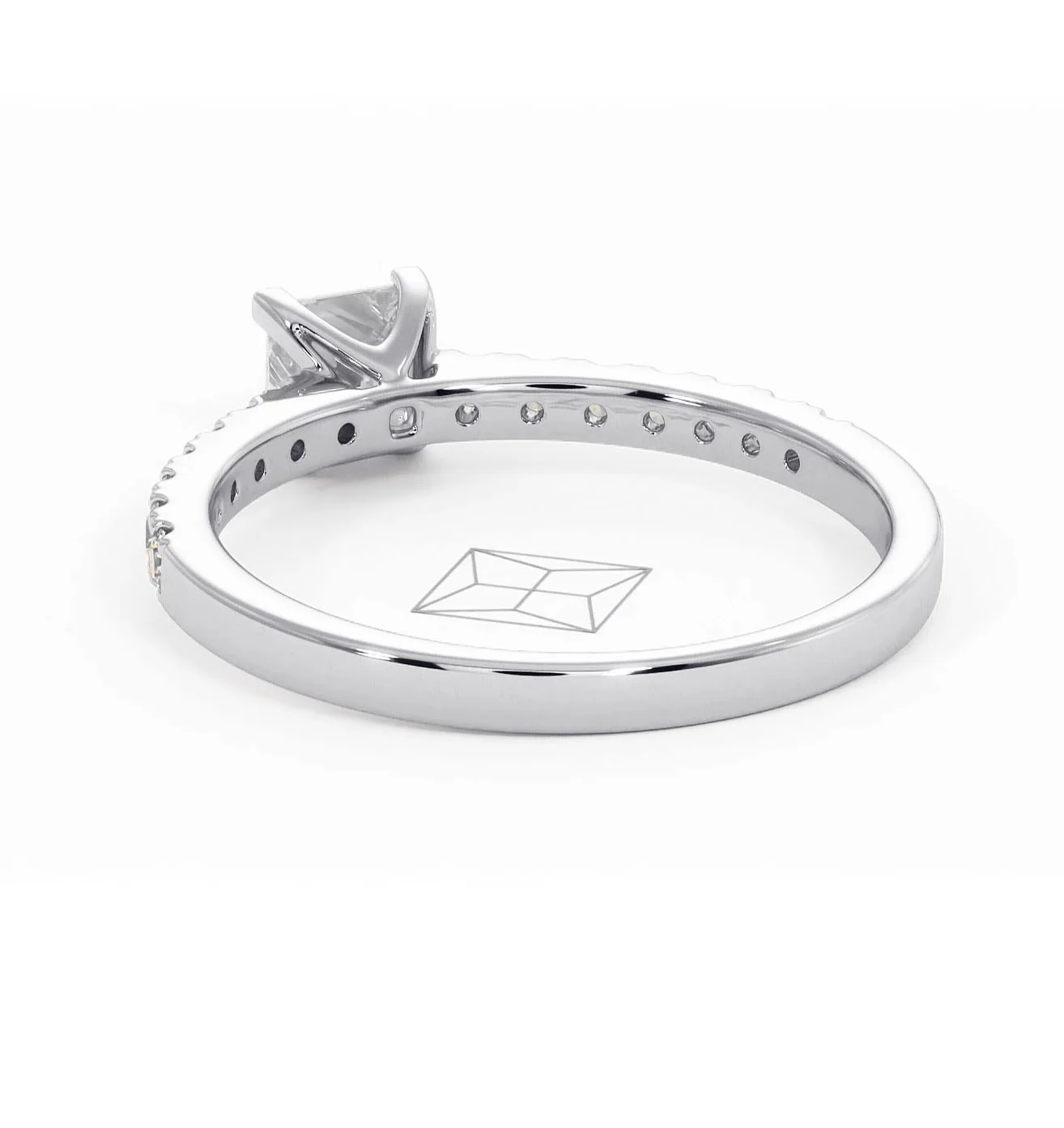 Katerina Lab Princess Diamond Engagement Ring 18KW Gold 0.85ct F/VS1 - Image 122