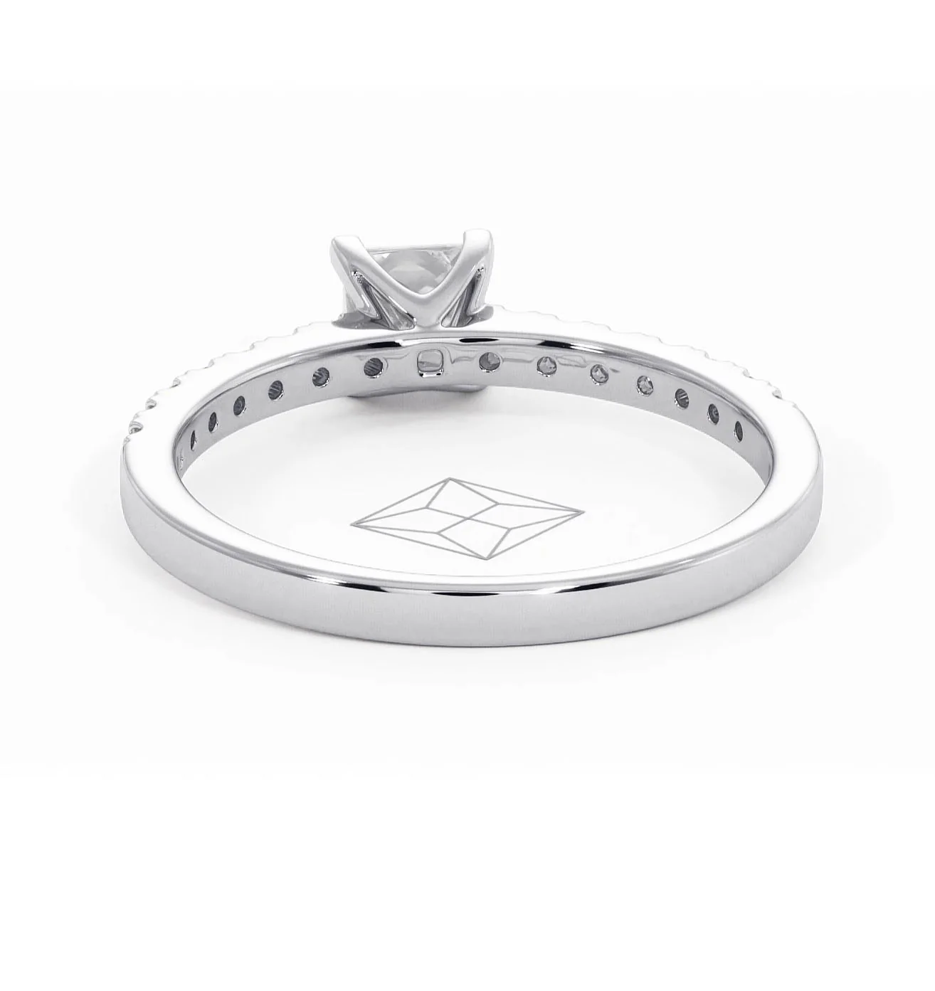 Katerina Lab Princess Diamond Engagement Ring 18KW Gold 0.85ct F/VS1 - Image 126