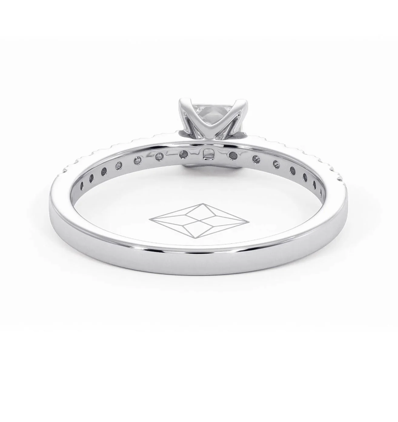 Katerina Lab Princess Diamond Engagement Ring 18KW Gold 0.85ct F/VS1 - Image 129