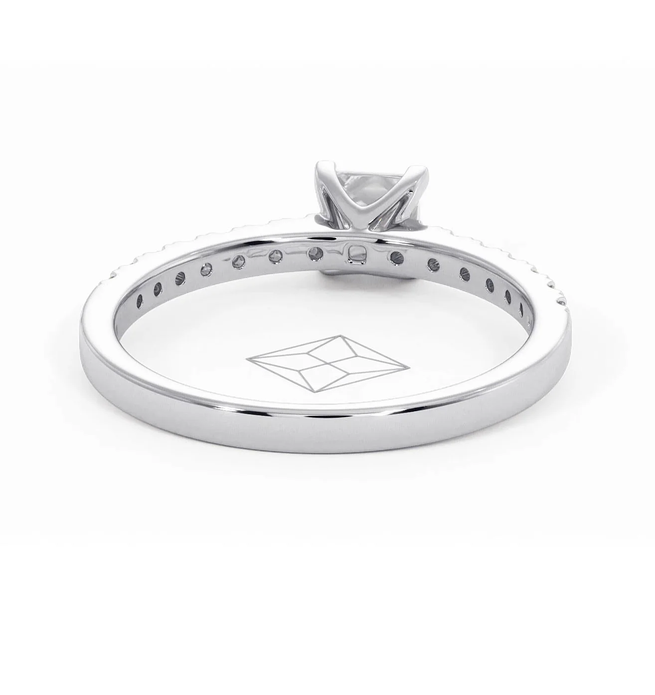 Katerina Lab Princess Diamond Engagement Ring 18KW Gold 0.85ct F/VS1 - Image 130