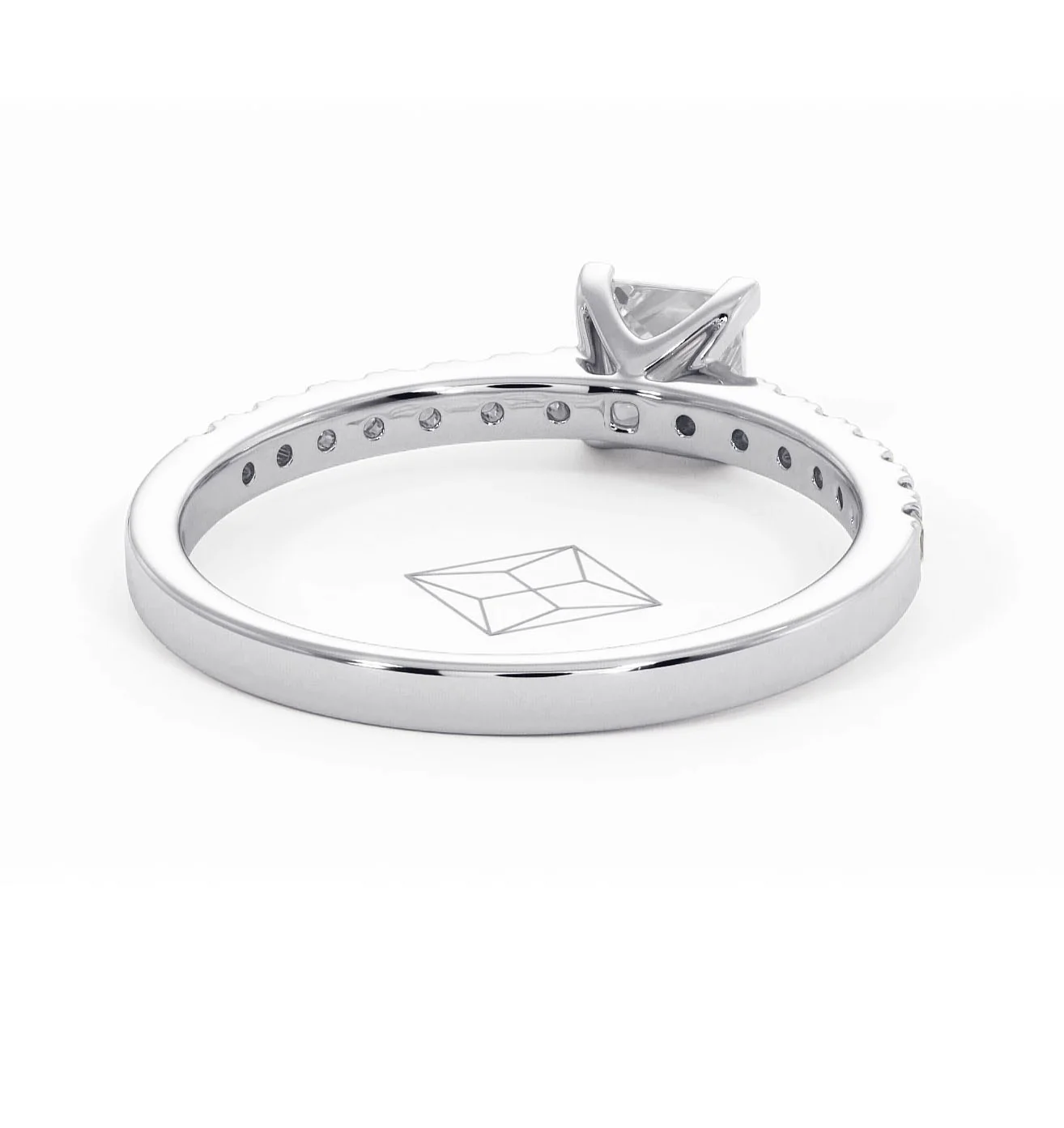 Katerina Lab Princess Diamond Engagement Ring 18KW Gold 0.85ct F/VS1 - Image 132