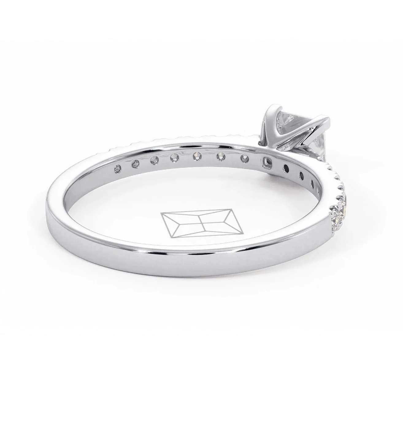 Katerina Lab Princess Diamond Engagement Ring 18KW Gold 0.85ct F/VS1 - Image 136