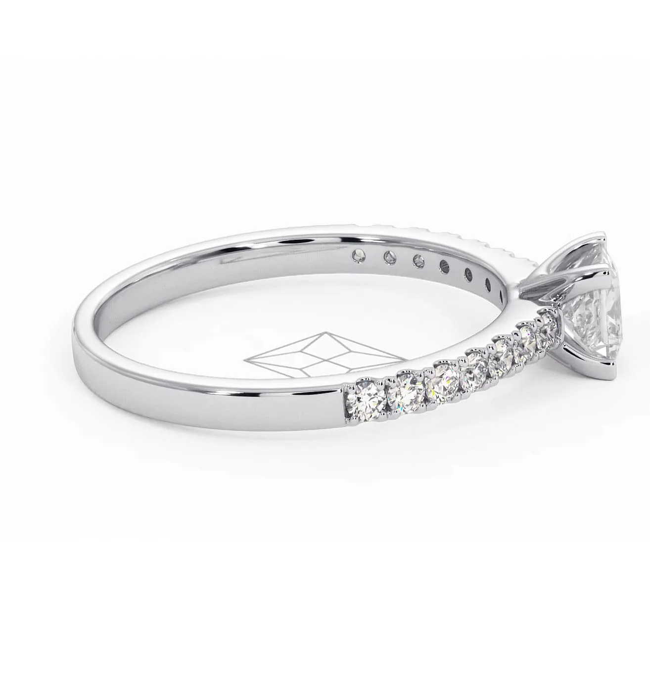 Katerina Lab Princess Diamond Engagement Ring 18KW Gold 0.85ct F/VS1 - Image 148